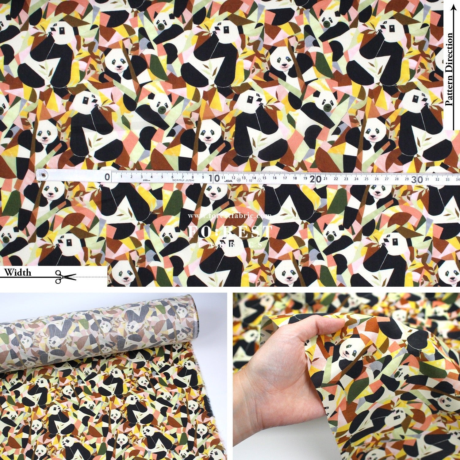 Liberty of London (Tana Lawn™ Cotton Fabric) - Panda - monium - FO:REST Fabric 布恩堂Liberty fabrictana lawnjapanese fabricykk zipper