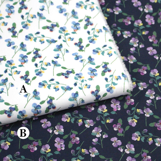 Liberty of London (Tana Lawn™ Cotton Fabric) - Pansy Scatter - FO:REST Fabric 布恩堂Liberty fabrictana lawnjapanese fabricykk zipper