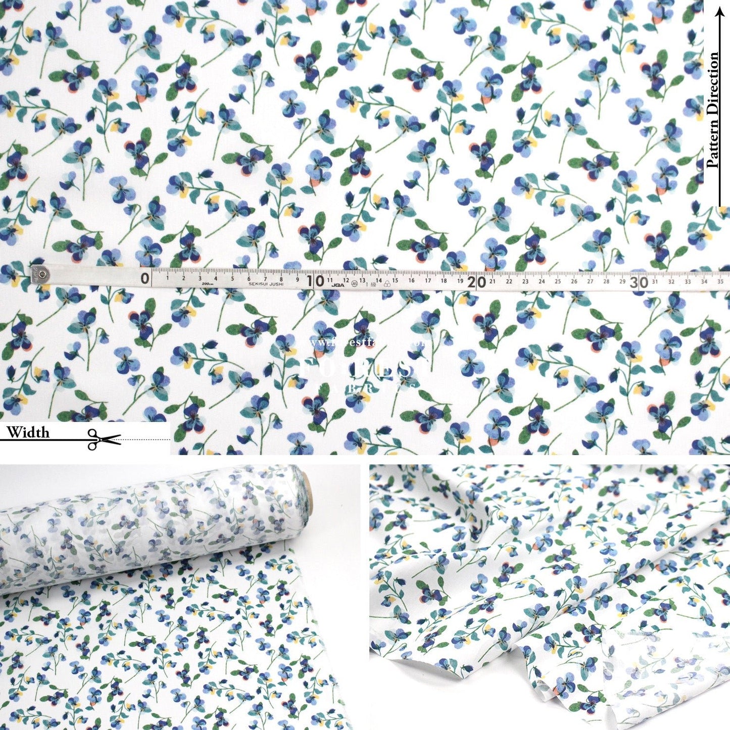 Liberty of London (Tana Lawn™ Cotton Fabric) - Pansy Scatter - FO:REST Fabric 布恩堂Liberty fabrictana lawnjapanese fabricykk zipper