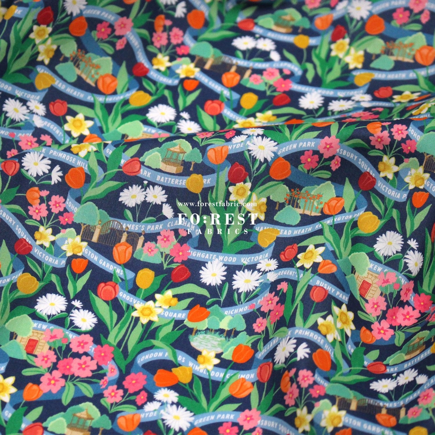 Liberty of London (Tana Lawn™ Cotton Fabric) - Park Posy - FO:REST Fabric 布恩堂Liberty fabrictana lawnjapanese fabricykk zipper