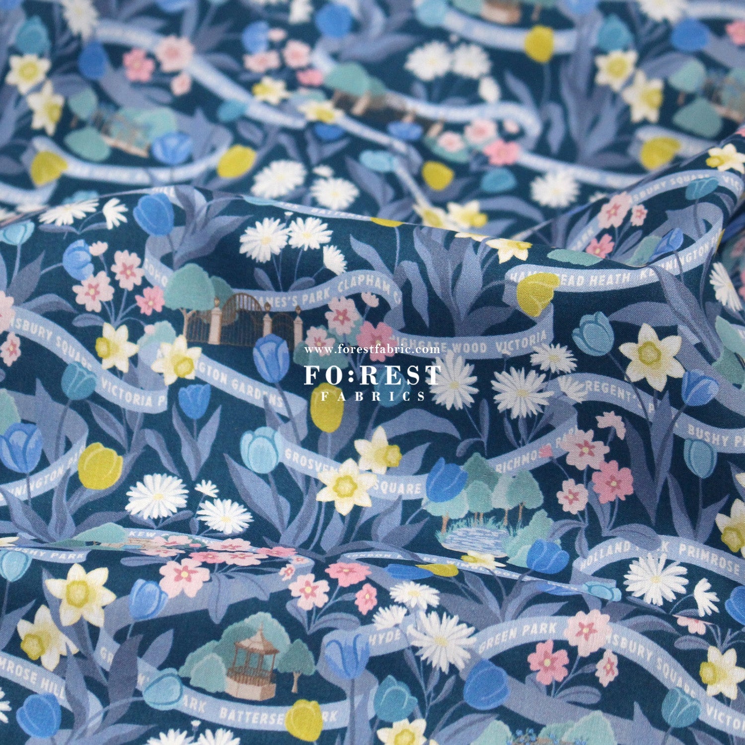 Liberty of London (Tana Lawn™ Cotton Fabric) - Park Posy - FO:REST Fabric 布恩堂Liberty fabrictana lawnjapanese fabricykk zipper