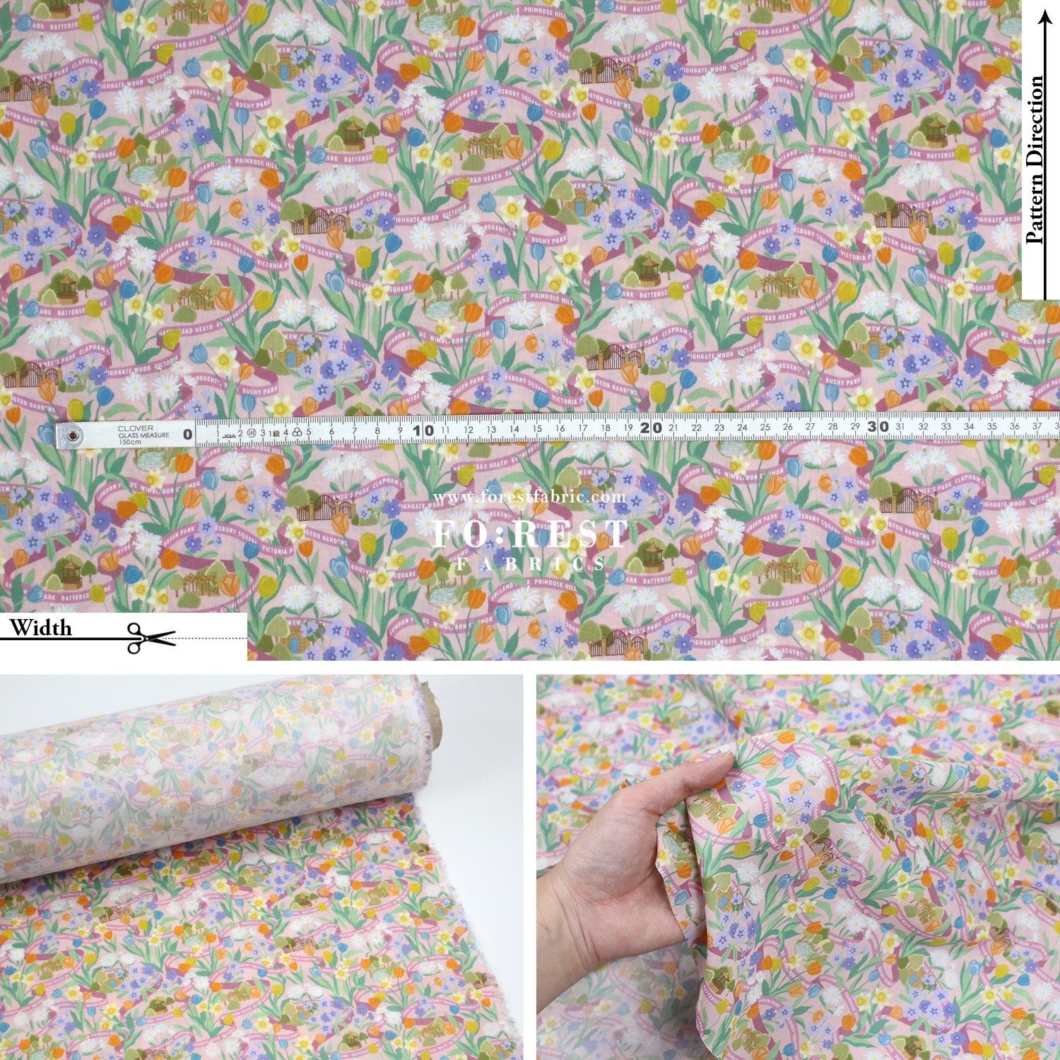 Liberty of London (Tana Lawn™ Cotton Fabric) - Park Posy - FO:REST Fabric 布恩堂Liberty fabrictana lawnjapanese fabricykk zipper