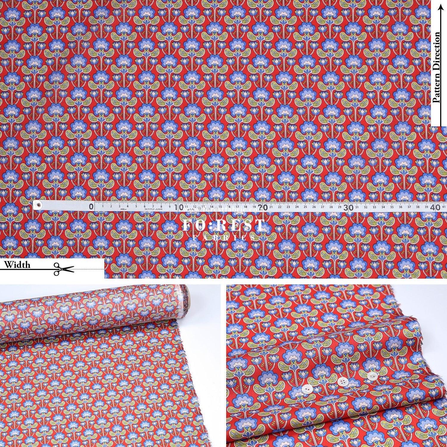 Liberty of London (Tana Lawn™ Cotton Fabric) - Peacock Posy - FO:REST Fabric 布恩堂Liberty fabrictana lawnjapanese fabricykk zipper