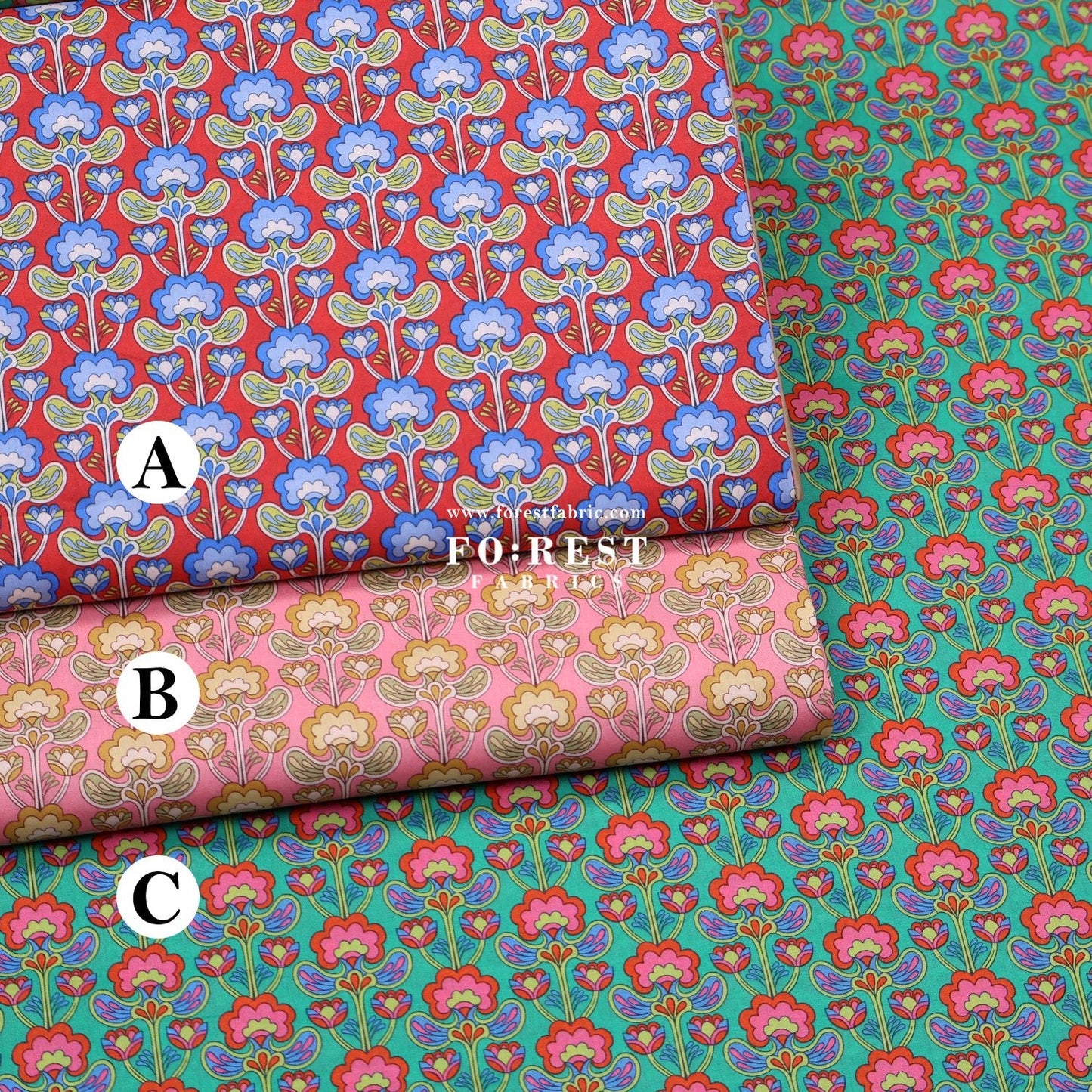 Liberty of London (Tana Lawn™ Cotton Fabric) - Peacock Posy - FO:REST Fabric 布恩堂Liberty fabrictana lawnjapanese fabricykk zipper