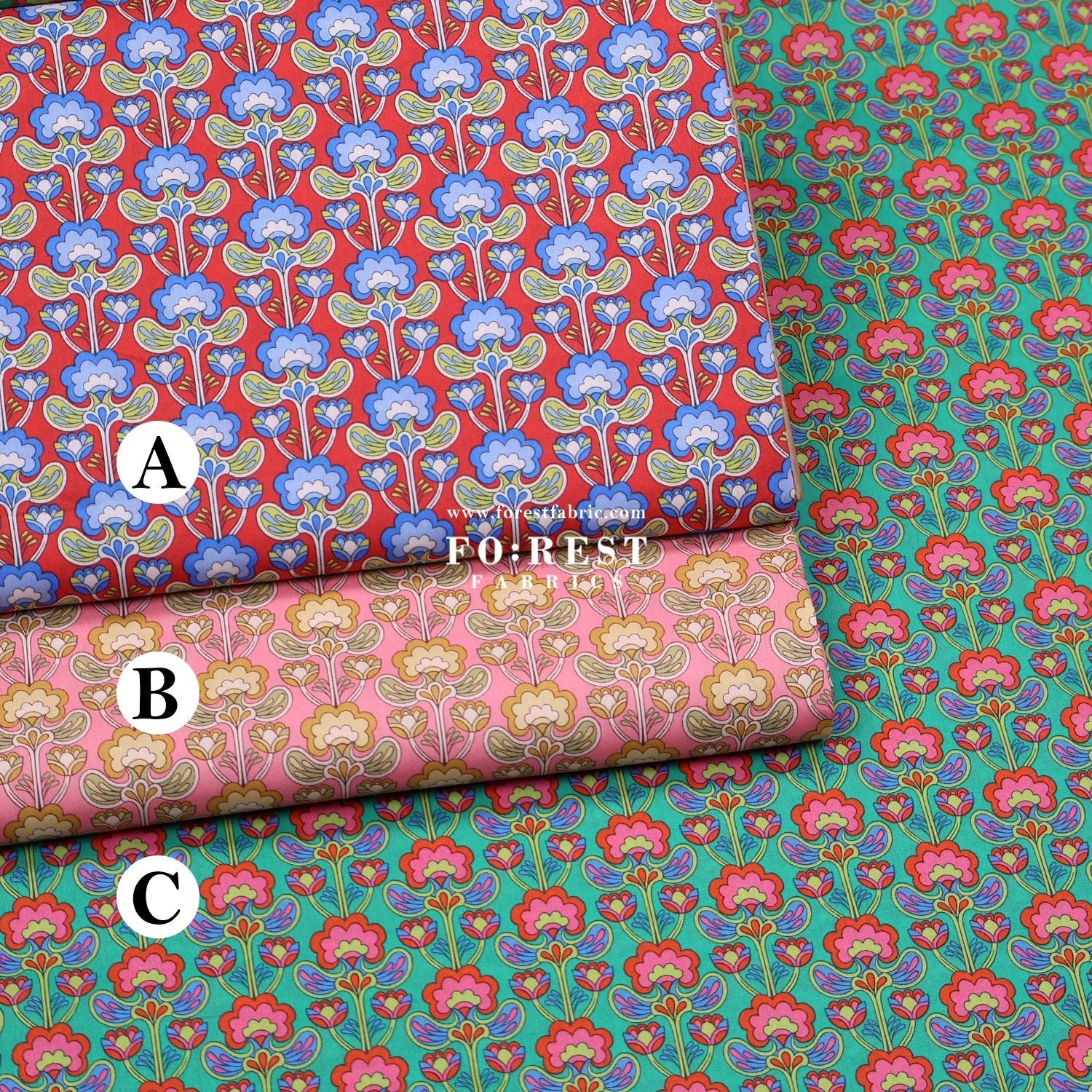 Liberty of London (Tana Lawn™ Cotton Fabric) - Peacock Posy - FO:REST Fabric 布恩堂Liberty fabrictana lawnjapanese fabricykk zipper