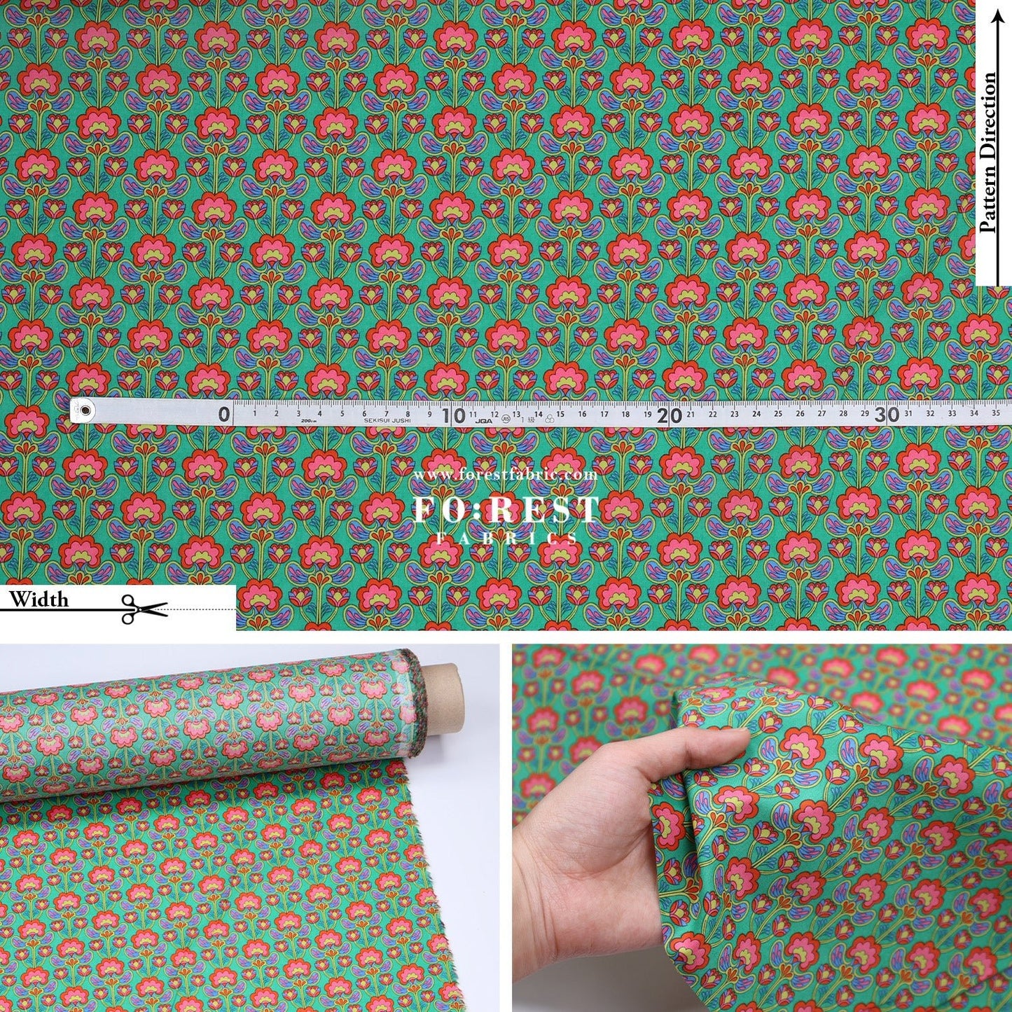 Liberty of London (Tana Lawn™ Cotton Fabric) - Peacock Posy - FO:REST Fabric 布恩堂Liberty fabrictana lawnjapanese fabricykk zipper
