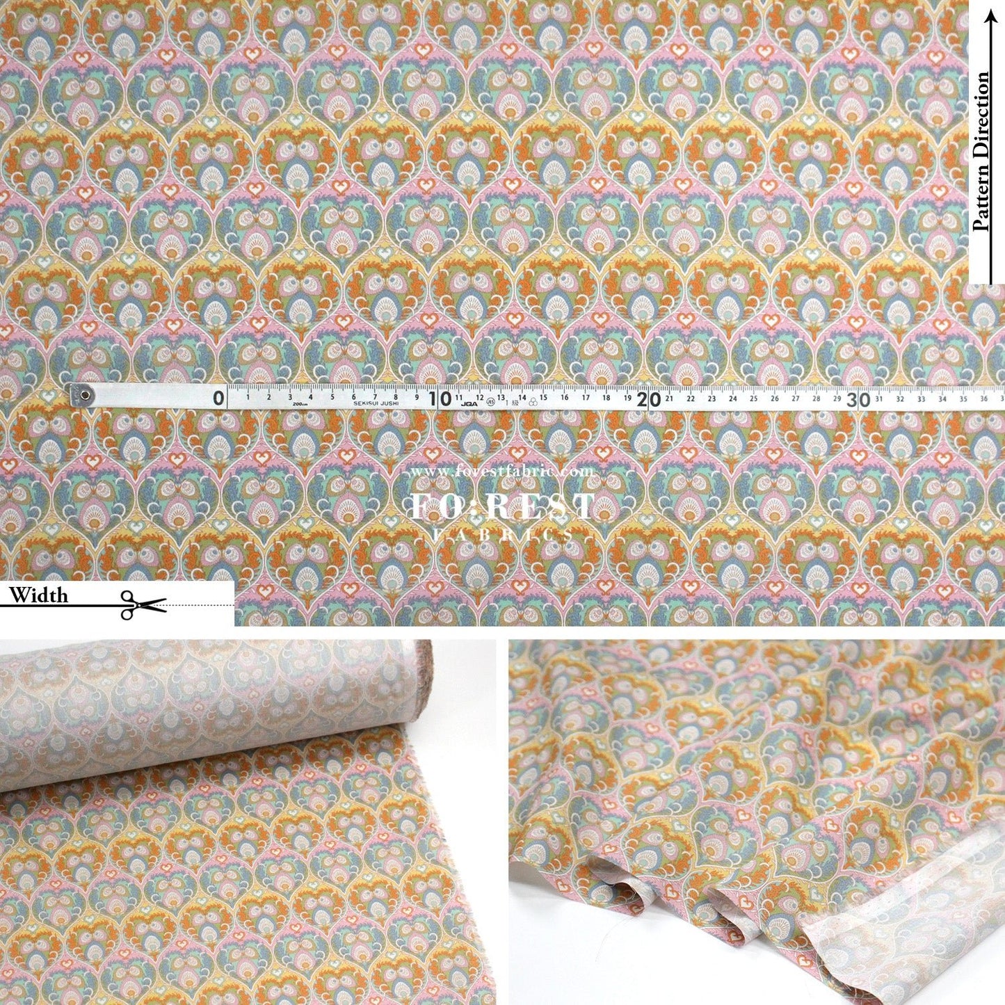 Liberty of London (Tana Lawn™ Cotton Fabric) - Plume Hearts - FO:REST Fabric 布恩堂Liberty fabrictana lawnjapanese fabricykk zipper
