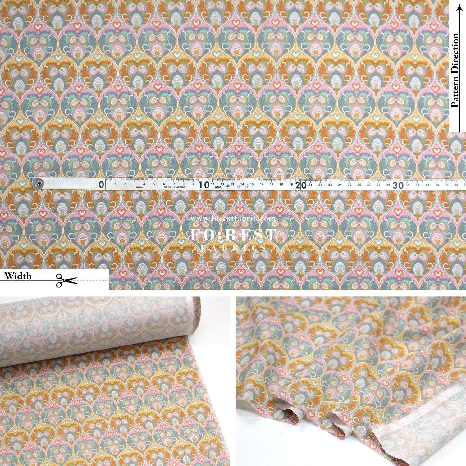 Liberty of London (Tana Lawn™ Cotton Fabric) - Plume Hearts - FO:REST Fabric 布恩堂Liberty fabrictana lawnjapanese fabricykk zipper