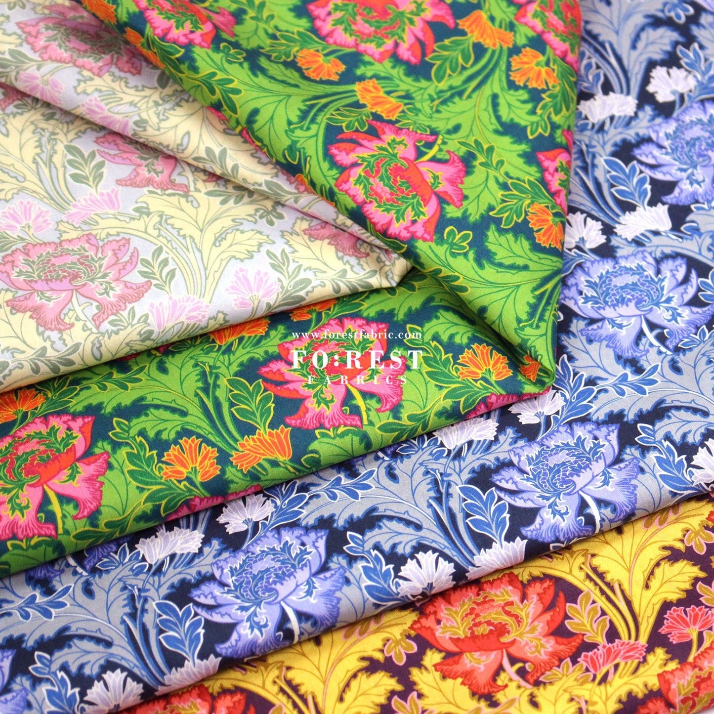 Liberty of London (Tana Lawn™ Cotton Fabric) - Poppy Flair - FO:REST Fabric 布恩堂Liberty fabrictana lawnjapanese fabricykk zipper