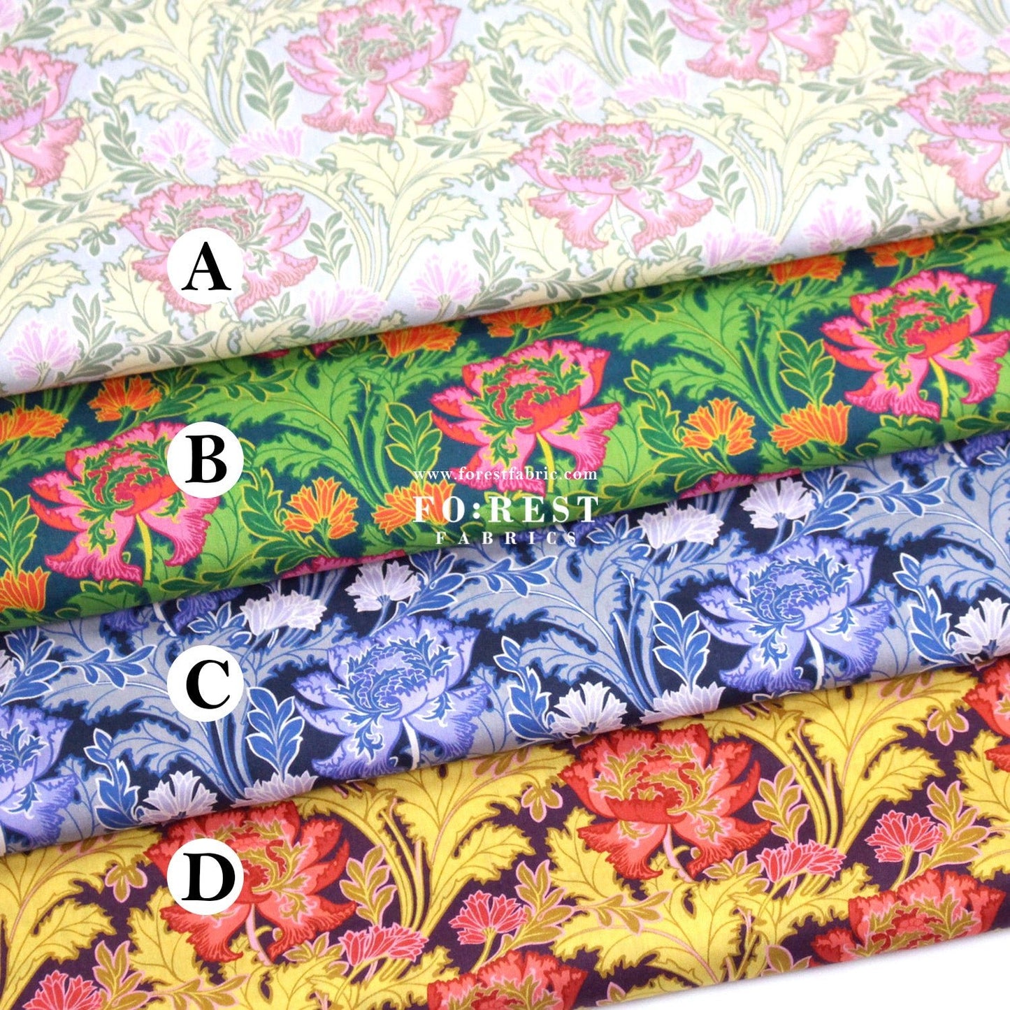 Liberty of London (Tana Lawn™ Cotton Fabric) - Poppy Flair - FO:REST Fabric 布恩堂Liberty fabrictana lawnjapanese fabricykk zipper