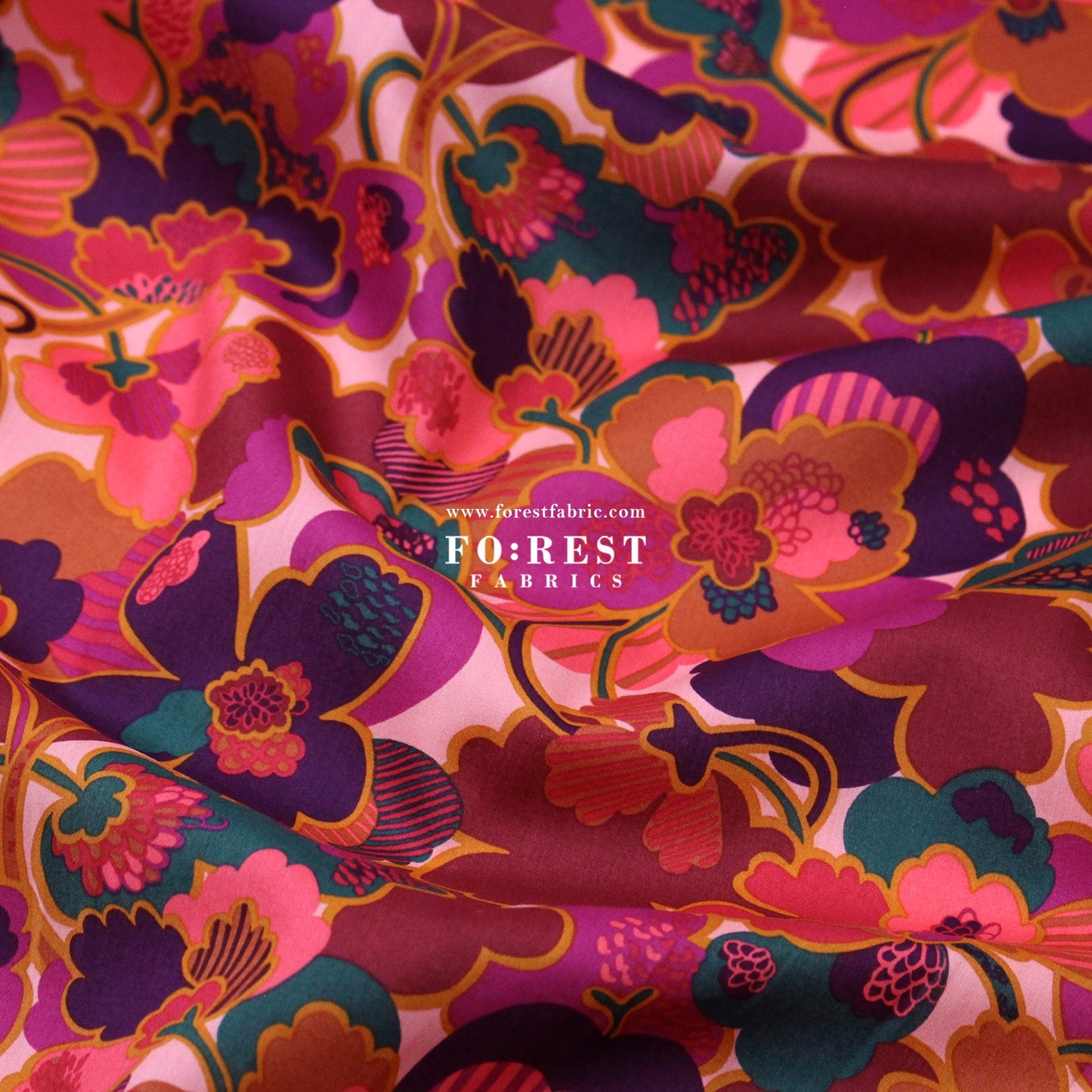 Liberty of London (Tana Lawn™ Cotton Fabric) - Prospect Flower - FO:REST Fabric 布恩堂Liberty fabrictana lawnjapanese fabricykk zipper