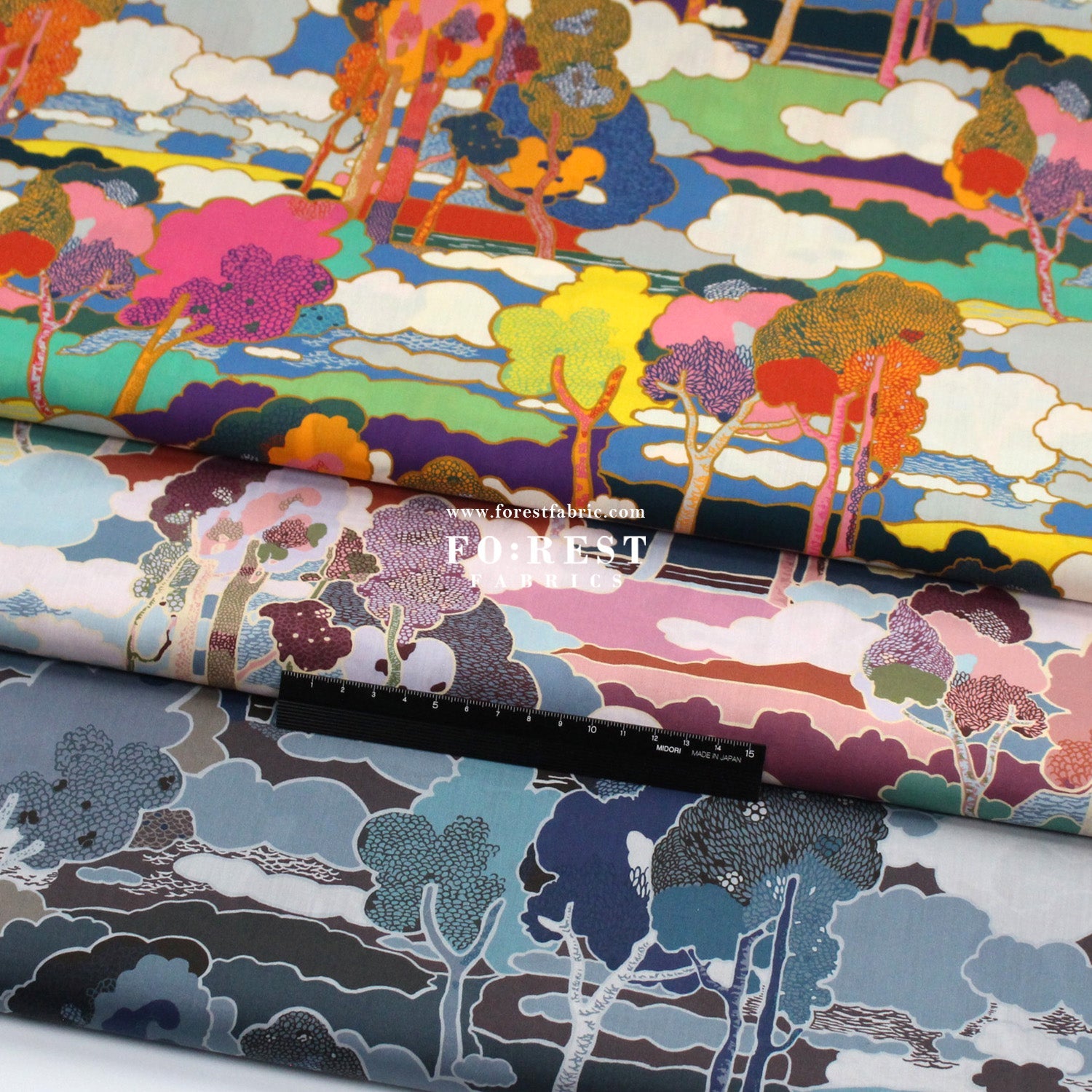 Liberty of London (Tana Lawn™ Cotton Fabric) - Prospect Road - FO:REST Fabric 布恩堂Liberty fabrictana lawnjapanese fabricykk zipper