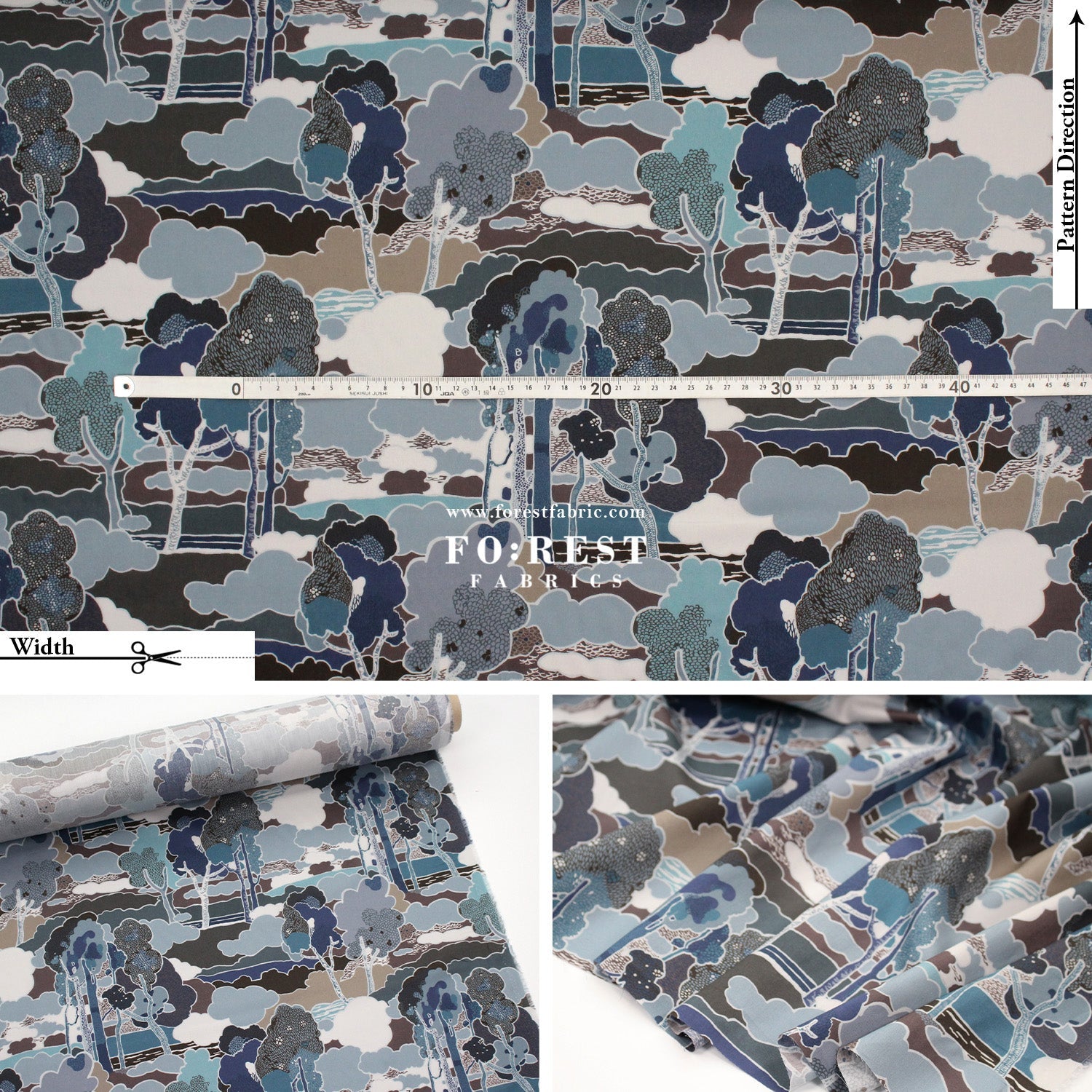 Liberty of London (Tana Lawn™ Cotton Fabric) - Prospect Road - FO:REST Fabric 布恩堂Liberty fabrictana lawnjapanese fabricykk zipper