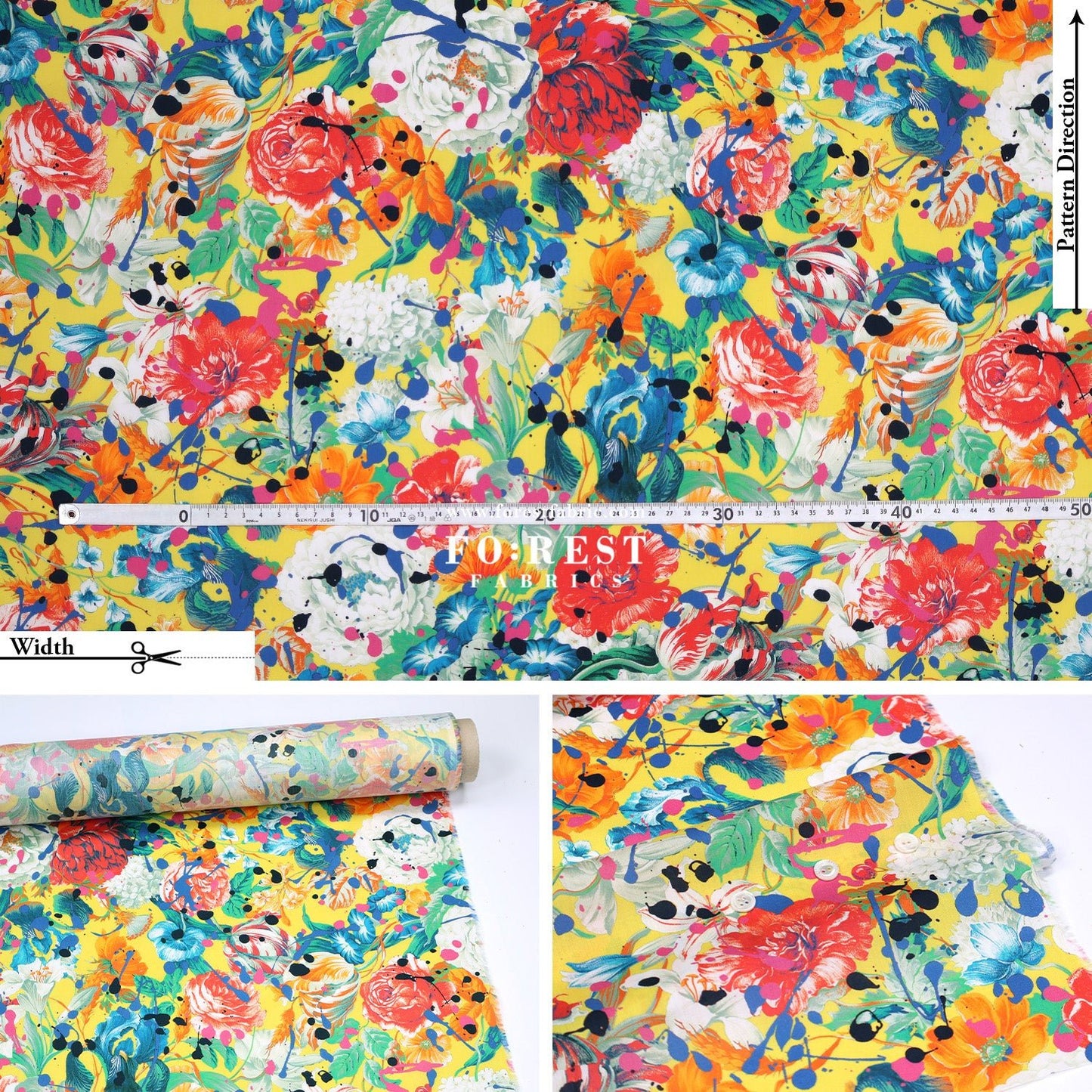 Liberty of London (Tana Lawn™ Cotton Fabric) - Punk Posy - FO:REST Fabric 布恩堂Liberty fabrictana lawnjapanese fabricykk zipper