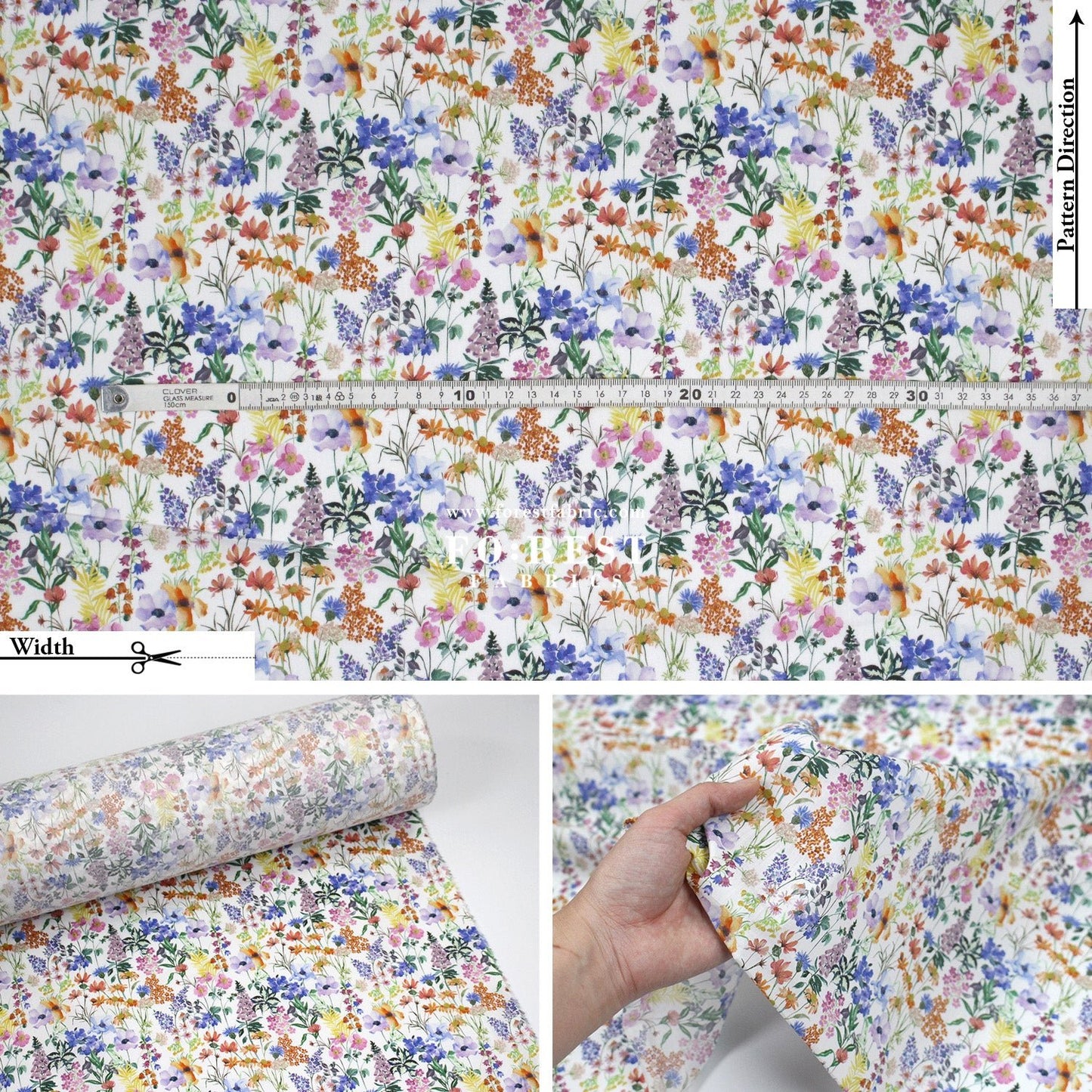 Liberty of London (Tana Lawn™ Cotton Fabric) - Purley Meadow - FO:REST Fabric 布恩堂Liberty fabrictana lawnjapanese fabricykk zipper