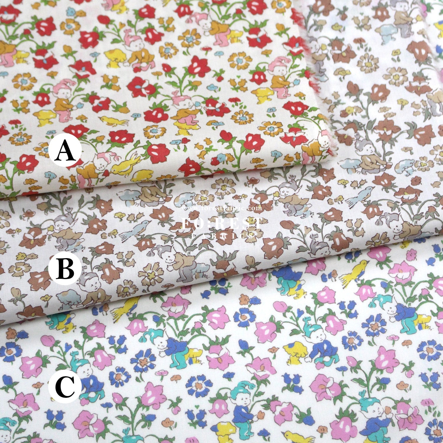 Liberty of London (Tana Lawn™ Cotton Fabric) - Rivendell Day - FO:REST Fabric 布恩堂Liberty fabrictana lawnjapanese fabricykk zipper