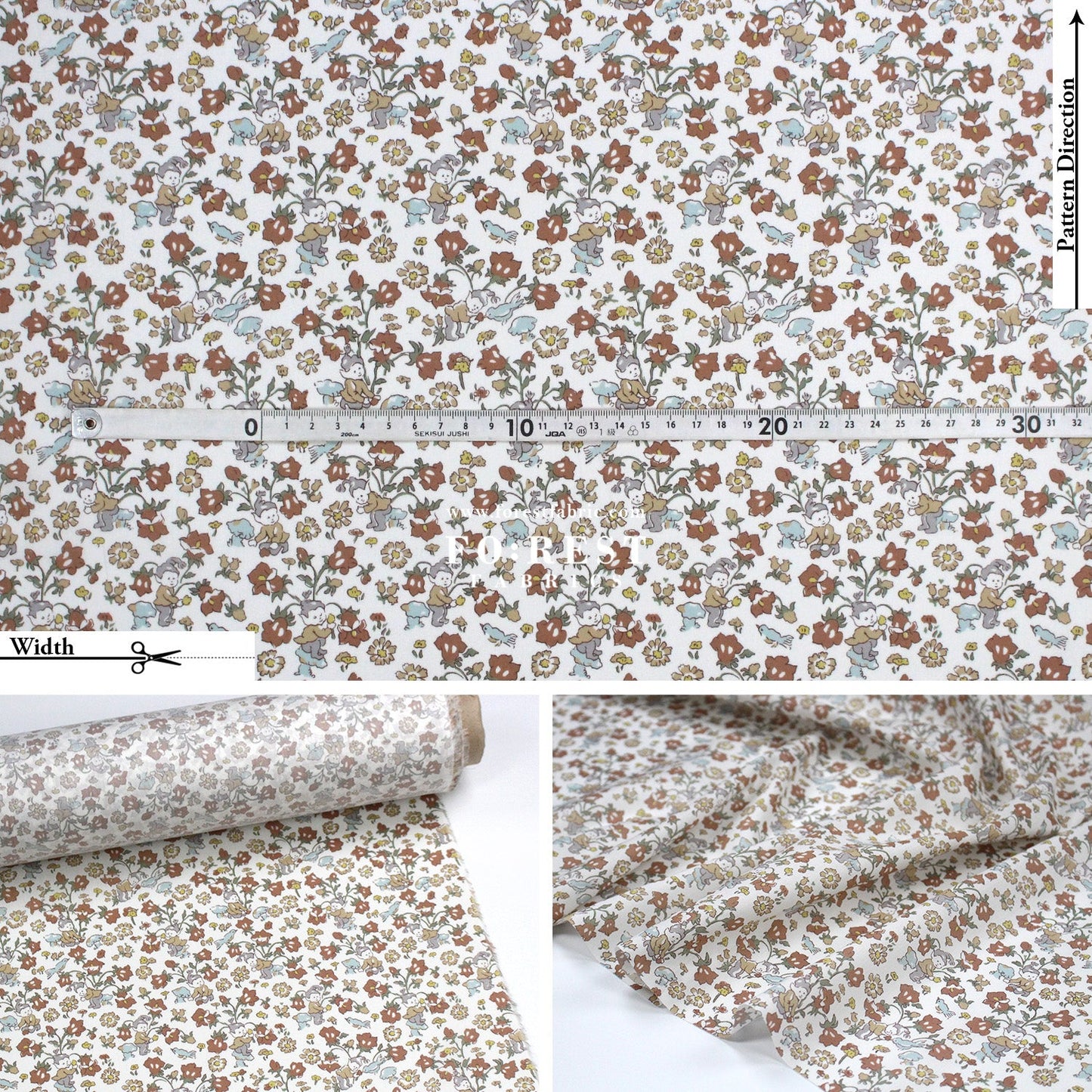Liberty of London (Tana Lawn™ Cotton Fabric) - Rivendell Day - FO:REST Fabric 布恩堂Liberty fabrictana lawnjapanese fabricykk zipper