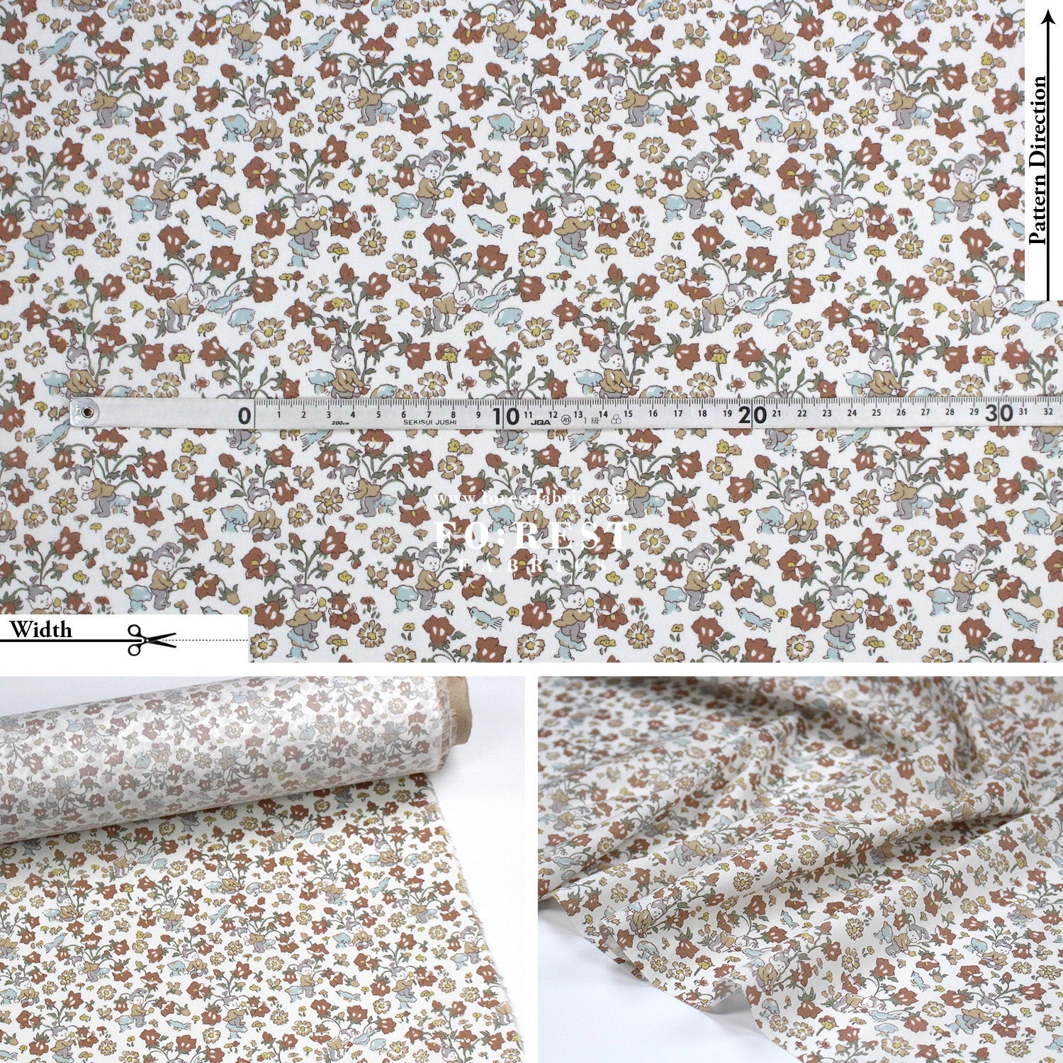 Liberty of London (Tana Lawn™ Cotton Fabric) - Rivendell Day - FO:REST Fabric 布恩堂Liberty fabrictana lawnjapanese fabricykk zipper
