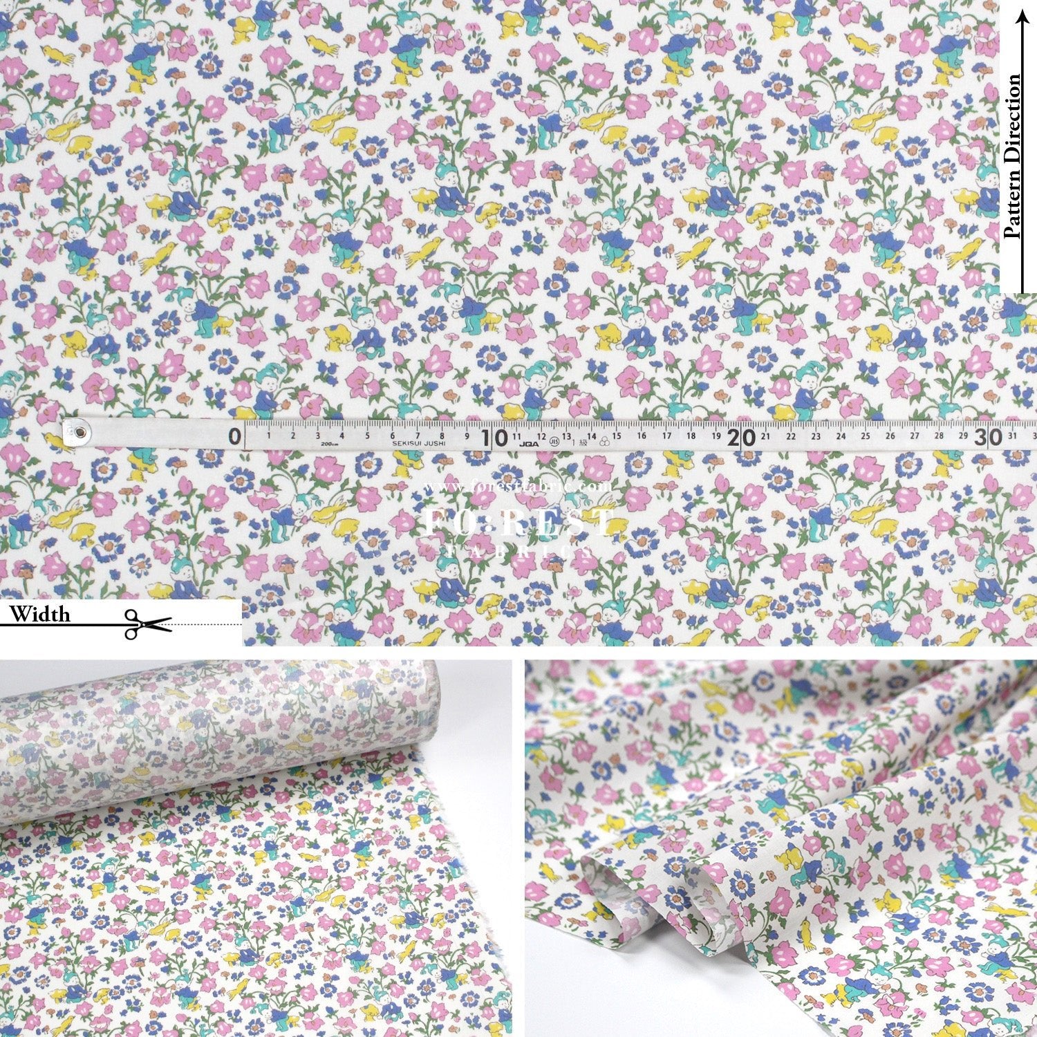 Liberty of London (Tana Lawn™ Cotton Fabric) - Rivendell Day - FO:REST Fabric 布恩堂Liberty fabrictana lawnjapanese fabricykk zipper