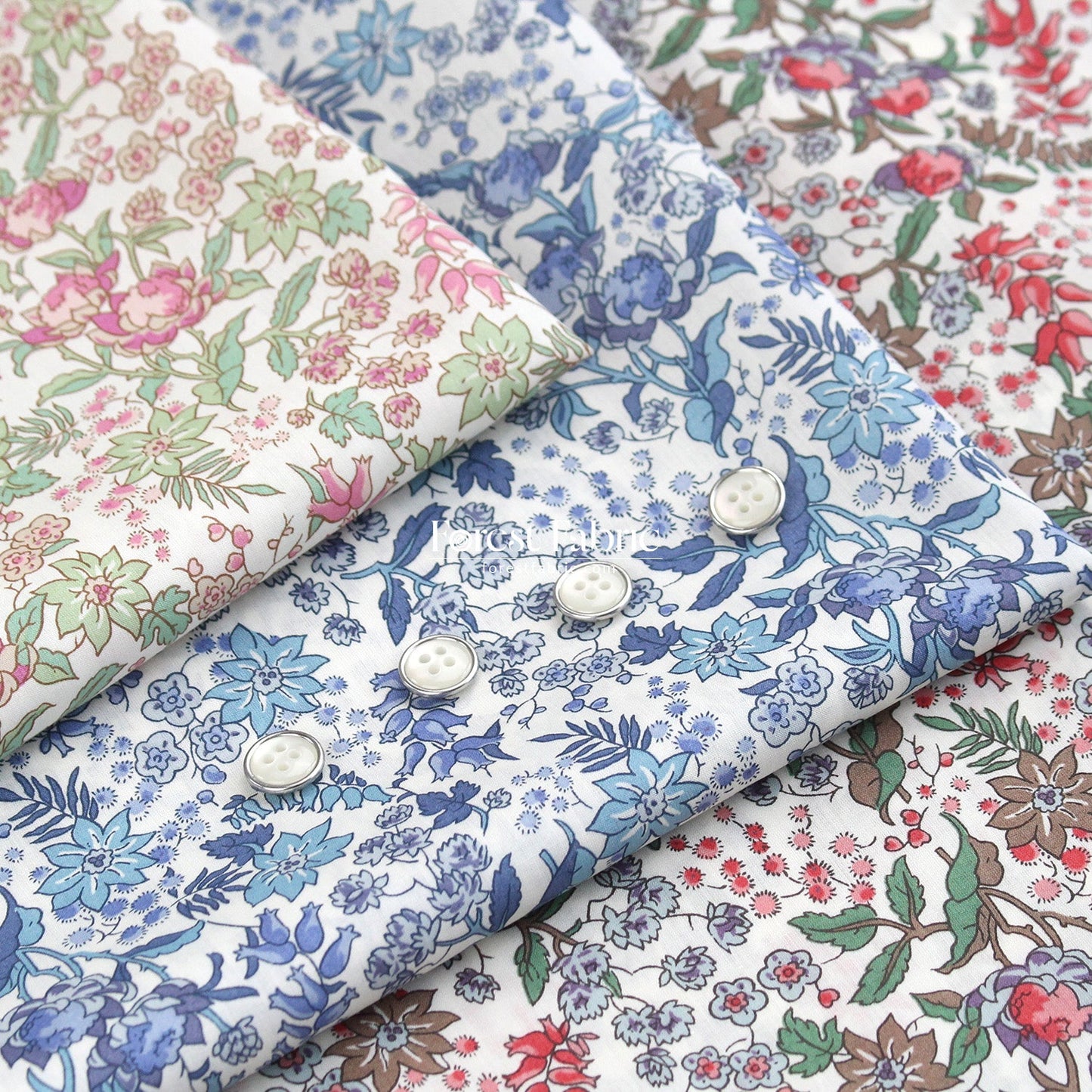 Liberty of London (Tana Lawn™ Cotton Fabric) - Serruria - FO:REST Fabric 布恩堂Liberty fabrictana lawnjapanese fabricykk zipper