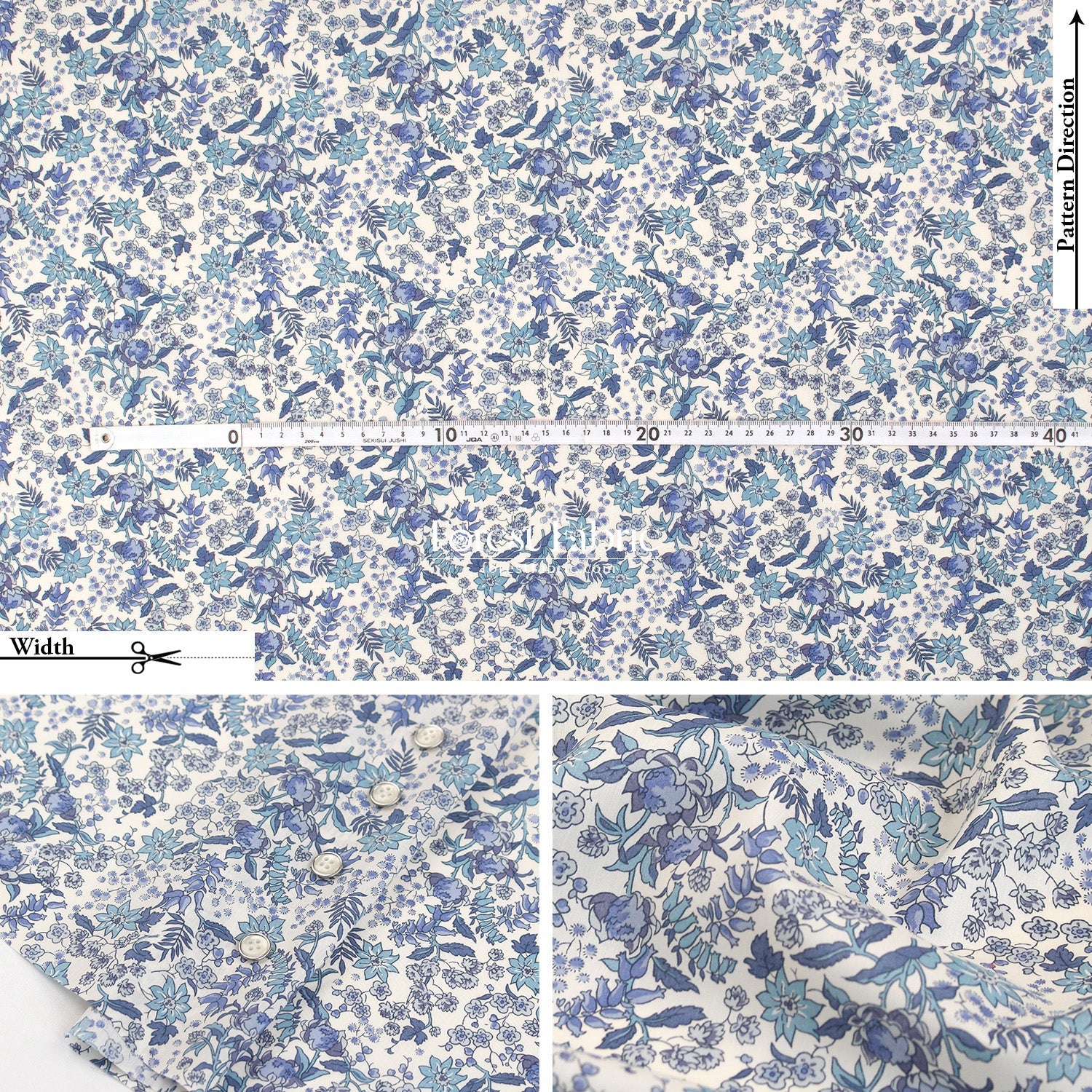 Liberty of London (Tana Lawn™ Cotton Fabric) - Serruria - FO:REST Fabric 布恩堂Liberty fabrictana lawnjapanese fabricykk zipper