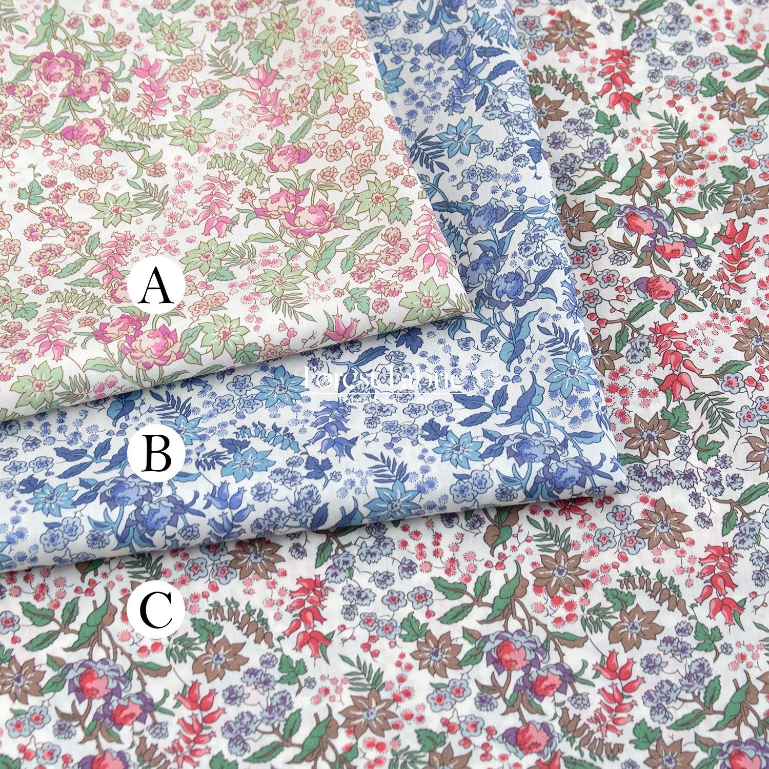 Liberty of London (Tana Lawn™ Cotton Fabric) - Serruria - FO:REST Fabric 布恩堂Liberty fabrictana lawnjapanese fabricykk zipper