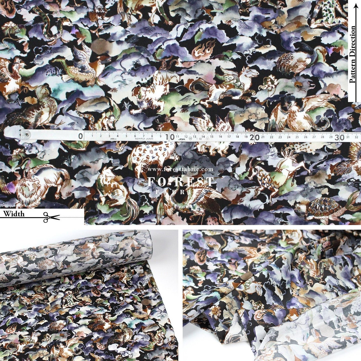 Liberty of London (Tana Lawn™ Cotton Fabric) - Shanhaijing Story - FO:REST Fabric 布恩堂Liberty fabrictana lawnjapanese fabricykk zipper