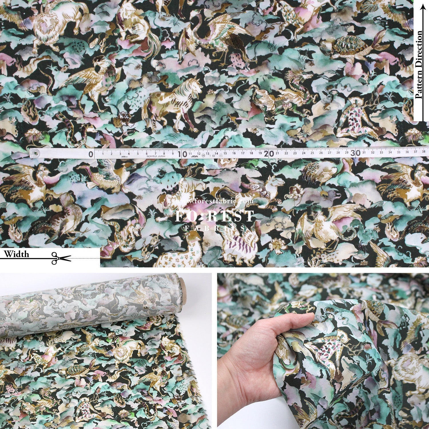 Liberty of London (Tana Lawn™ Cotton Fabric) - Shanhaijing Story - FO:REST Fabric 布恩堂Liberty fabrictana lawnjapanese fabricykk zipper