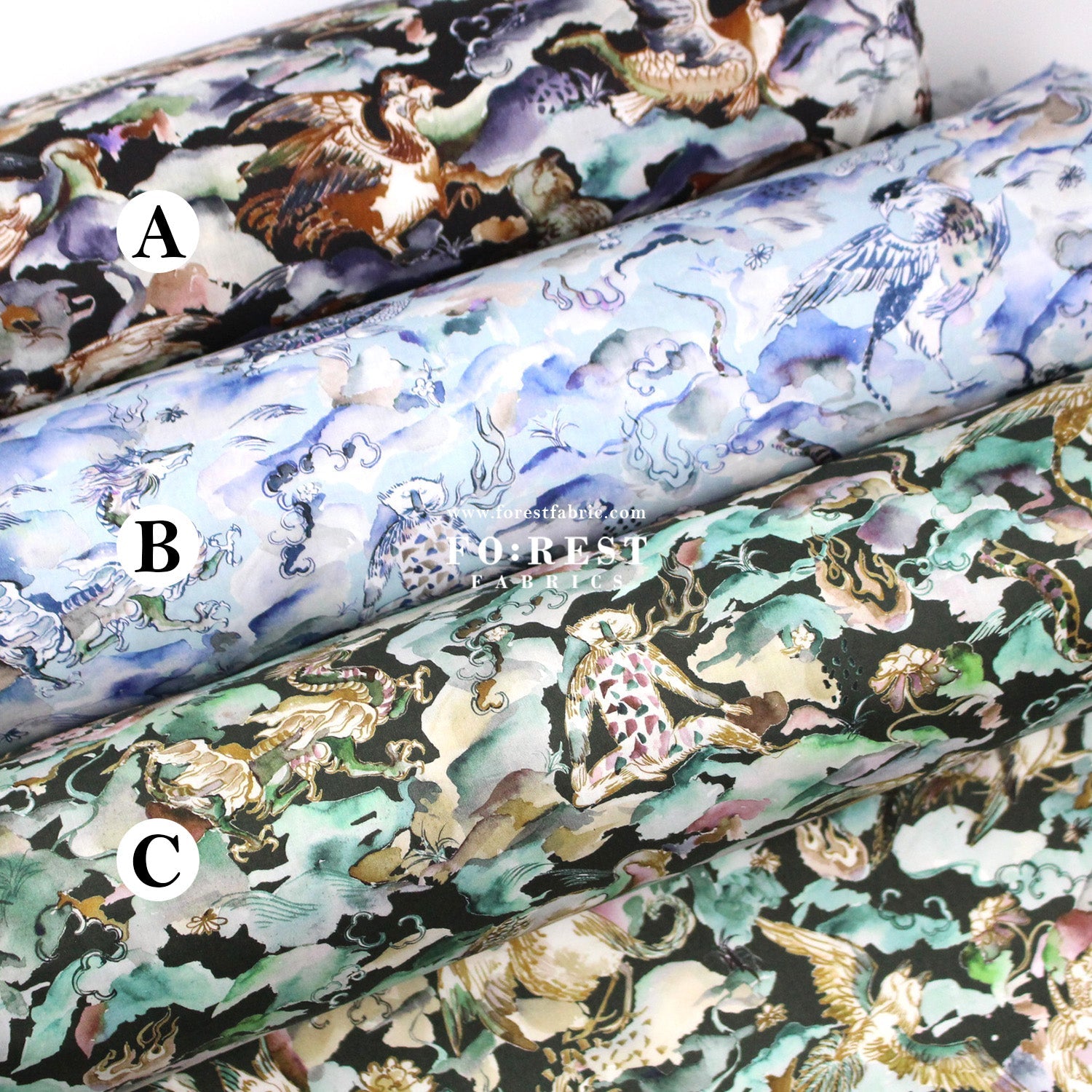 Liberty of London (Tana Lawn™ Cotton Fabric) - Shanhaijing Story - FO:REST Fabric 布恩堂Liberty fabrictana lawnjapanese fabricykk zipper