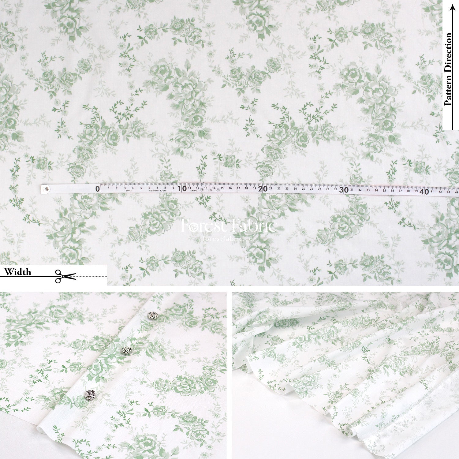 Liberty of London (Tana Lawn™ Cotton Fabric) - SOPHIE ROSE - FO:REST Fabric 布恩堂Liberty fabrictana lawnjapanese fabricykk zipper
