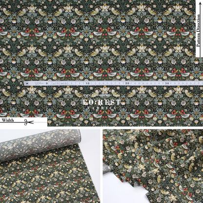 Liberty of London (Tana Lawn™ Cotton Fabric) - Strawberry thief dark - FO:REST Fabric 布恩堂Liberty fabrictana lawnjapanese fabricykk zipper
