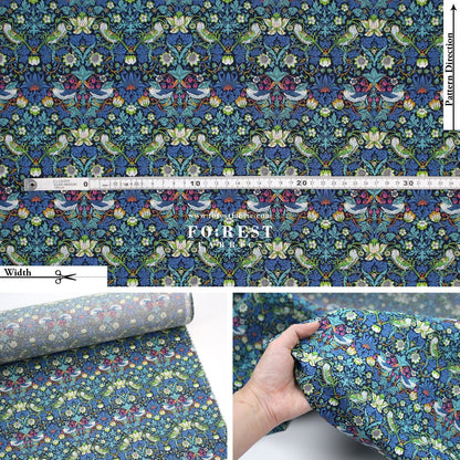 Liberty of London (Tana Lawn™ Cotton Fabric) - Strawberry thief dark - FO:REST Fabric 布恩堂Liberty fabrictana lawnjapanese fabricykk zipper