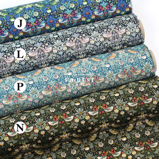 Liberty of London (Tana Lawn™ Cotton Fabric) - Strawberry thief dark - FO:REST Fabric 布恩堂Liberty fabrictana lawnjapanese fabricykk zipper