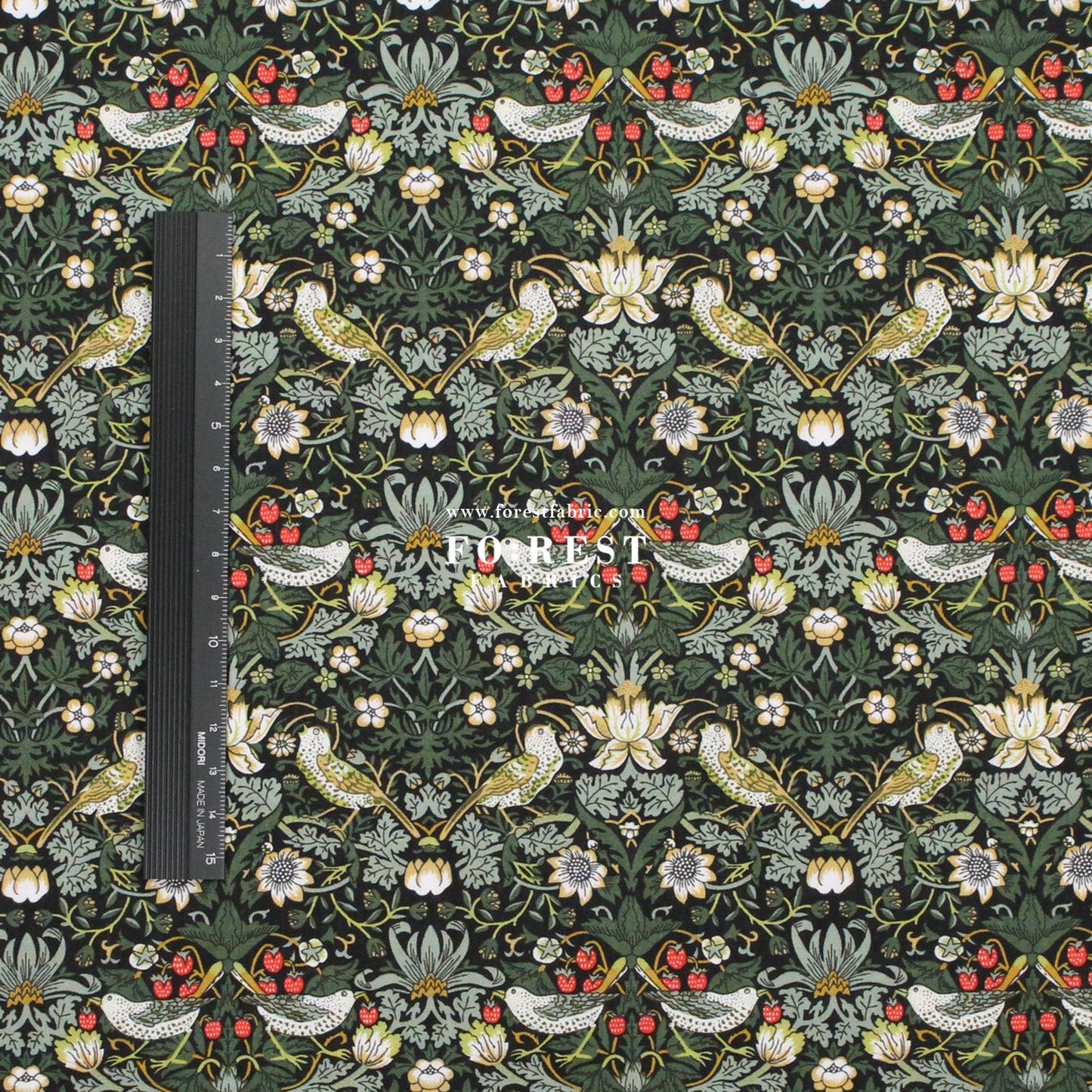 Liberty of London (Tana Lawn™ Cotton Fabric) - Strawberry thief dark - FO:REST Fabric 布恩堂Liberty fabrictana lawnjapanese fabricykk zipper