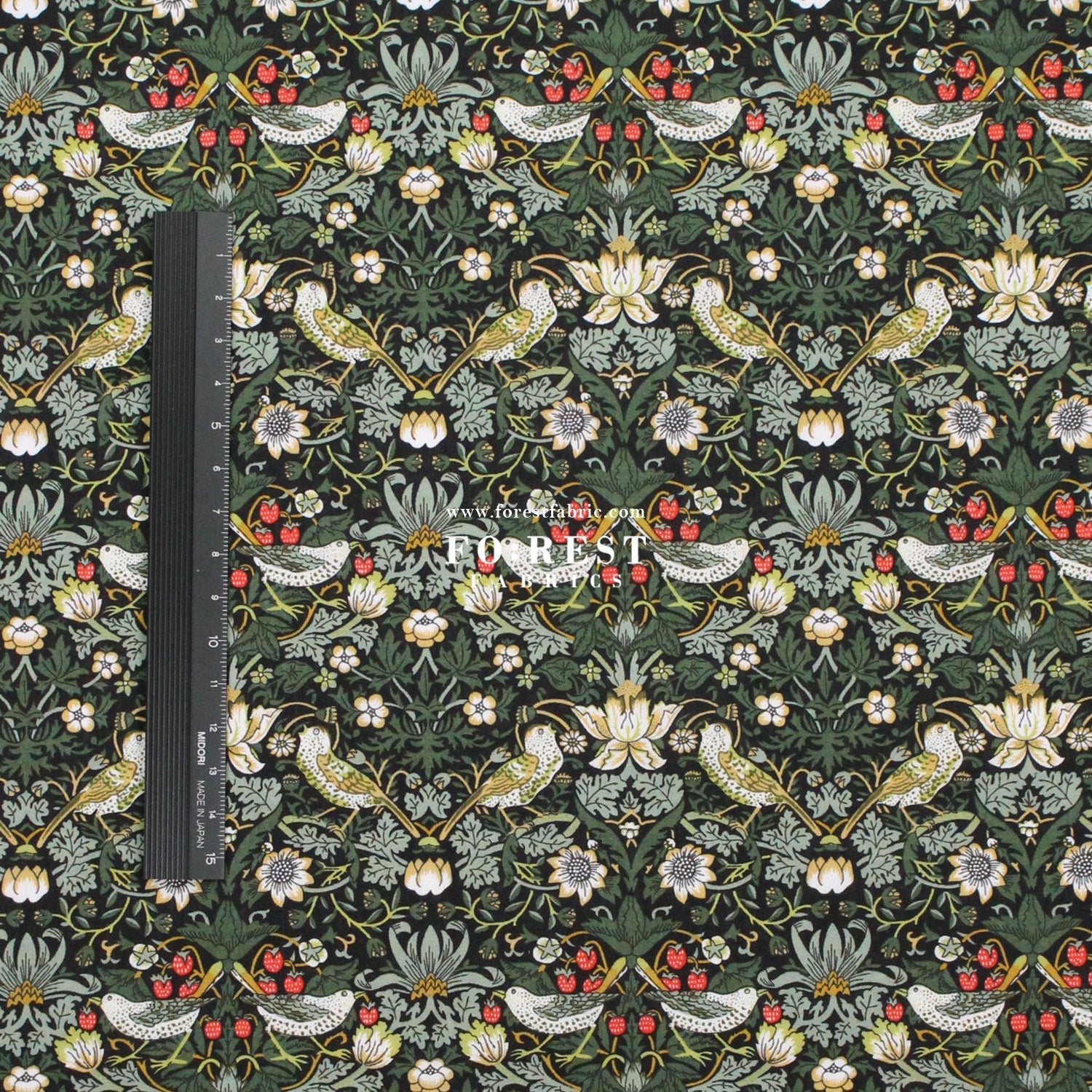 Liberty of London (Tana Lawn™ Cotton Fabric) - Strawberry thief dark - FO:REST Fabric 布恩堂Liberty fabrictana lawnjapanese fabricykk zipper