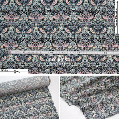 Liberty of London (Tana Lawn™ Cotton Fabric) - Strawberry thief dark - FO:REST Fabric 布恩堂Liberty fabrictana lawnjapanese fabricykk zipper