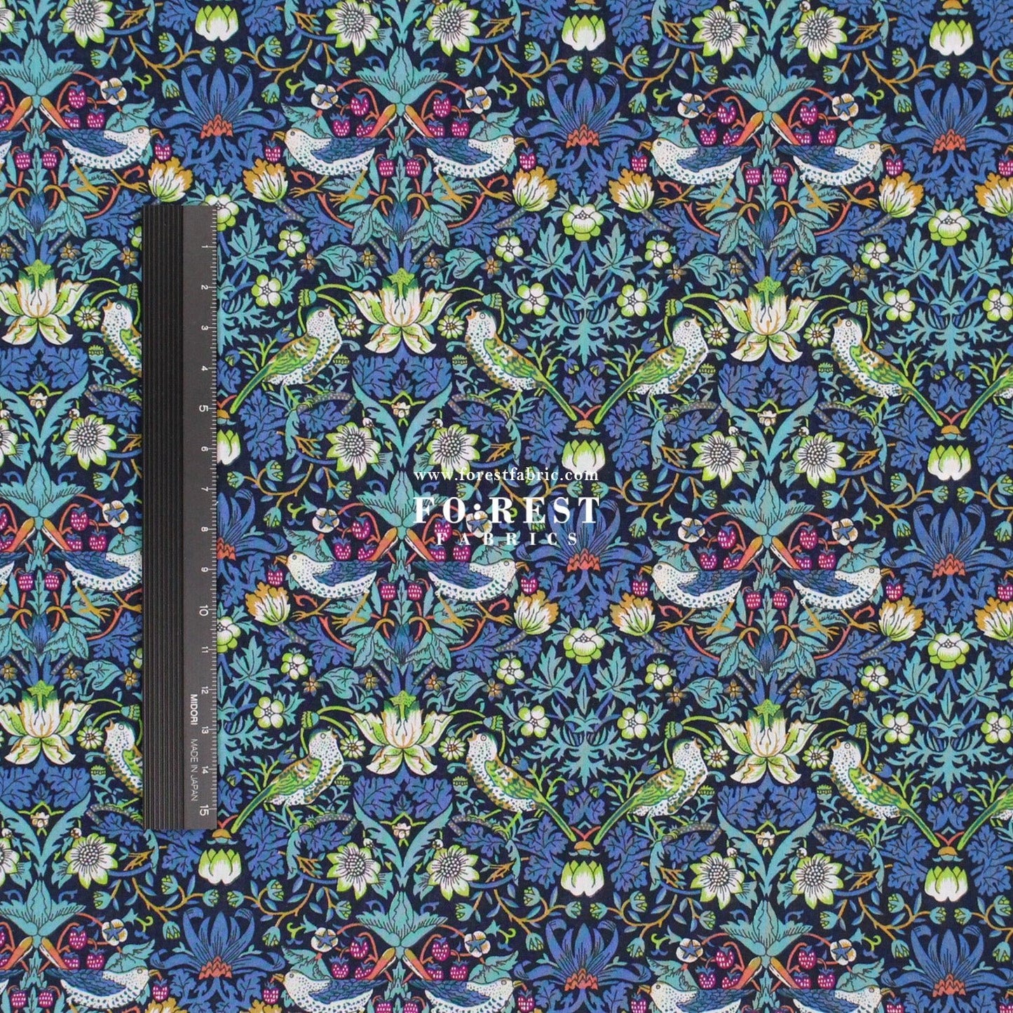 Liberty of London (Tana Lawn™ Cotton Fabric) - Strawberry thief dark - FO:REST Fabric 布恩堂Liberty fabrictana lawnjapanese fabricykk zipper