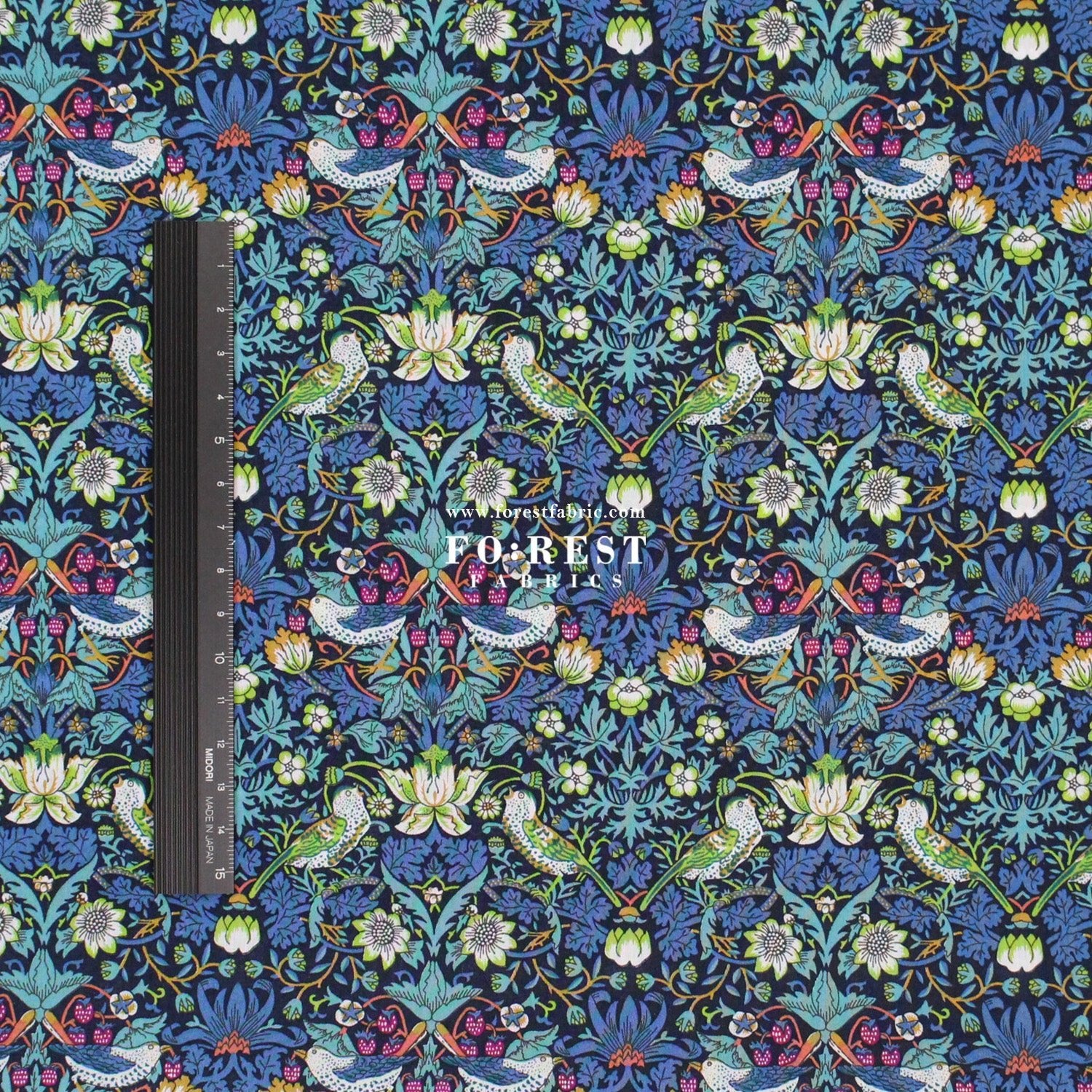 Liberty of London (Tana Lawn™ Cotton Fabric) - Strawberry thief dark - FO:REST Fabric 布恩堂Liberty fabrictana lawnjapanese fabricykk zipper