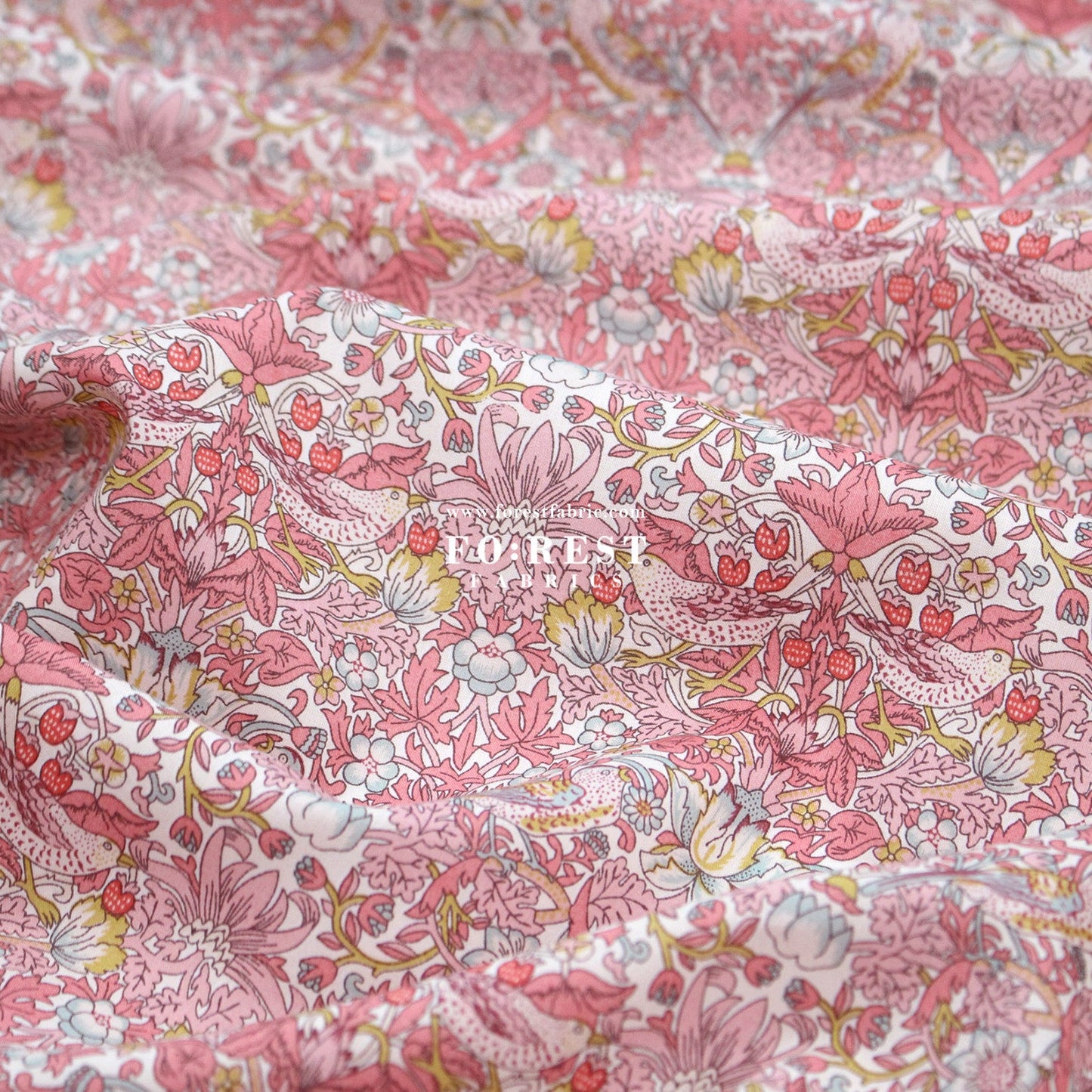 Liberty of London (Tana Lawn™ Cotton Fabric) - Strawberry thief Light - FO:REST Fabric 布恩堂Liberty fabrictana lawnjapanese fabricykk zipper
