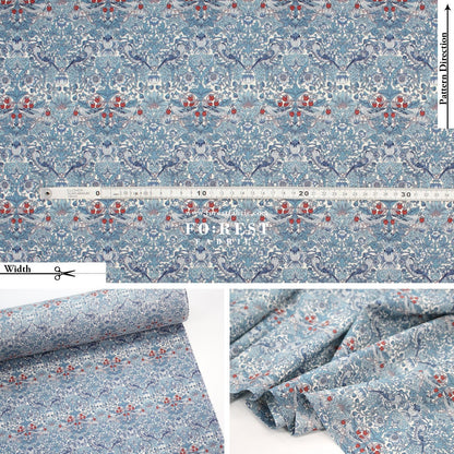 Liberty of London (Tana Lawn™ Cotton Fabric) - Strawberry thief Light - FO:REST Fabric 布恩堂Liberty fabrictana lawnjapanese fabricykk zipper