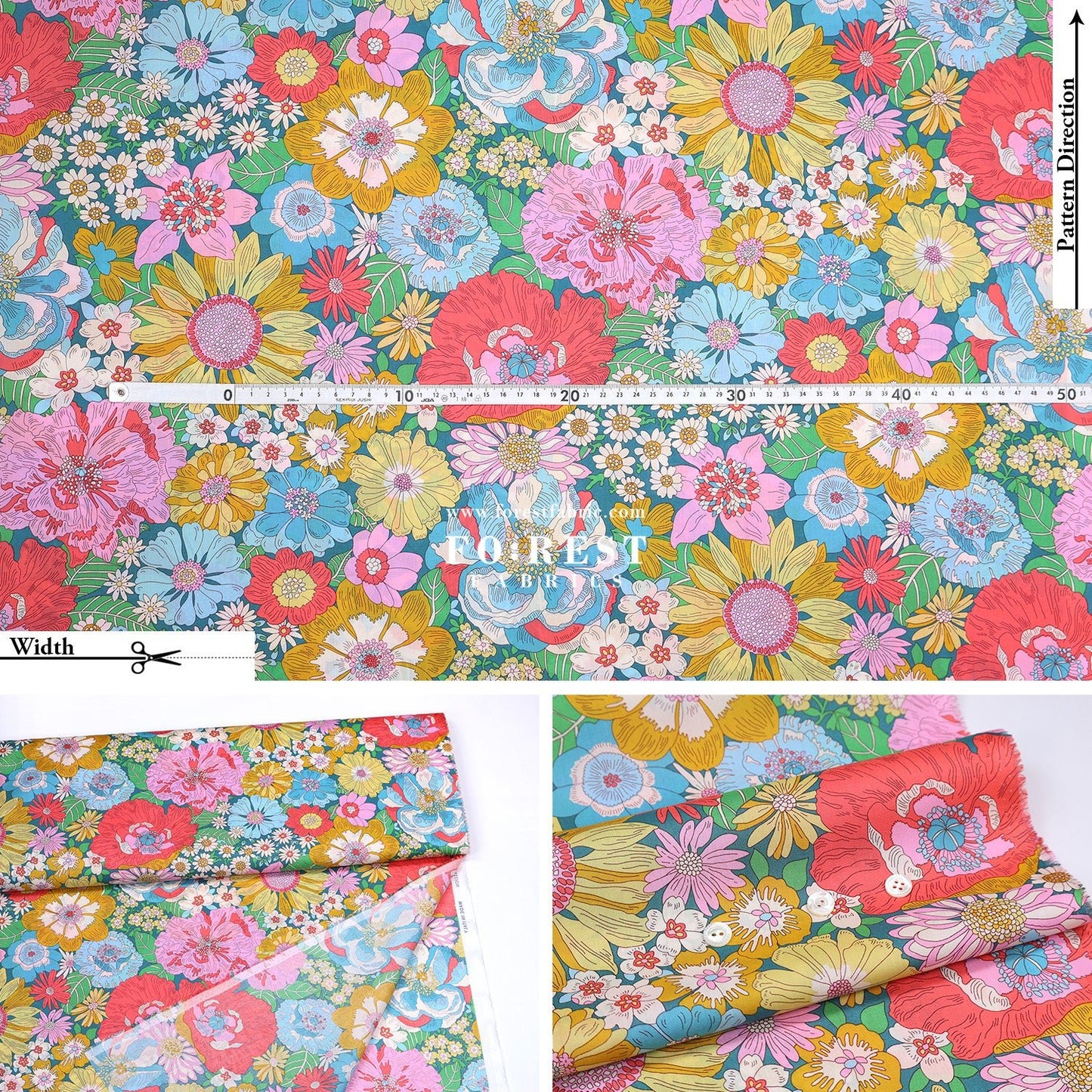 Liberty of London (Tana Lawn™ Cotton Fabric) - Summers in the sun - FO:REST Fabric 布恩堂Liberty fabrictana lawnjapanese fabricykk zipper