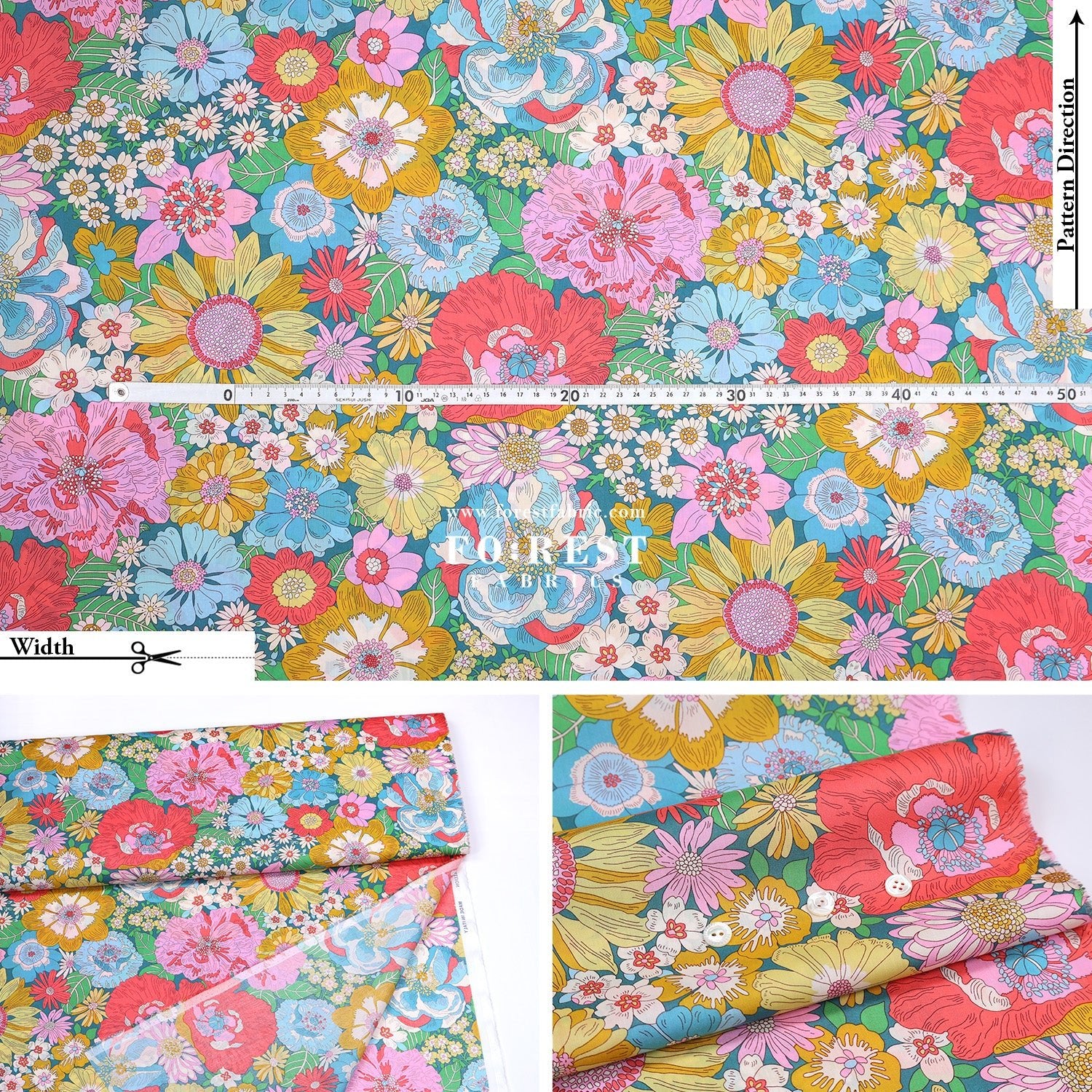 Liberty of London (Tana Lawn™ Cotton Fabric) - Summers in the sun - FO:REST Fabric 布恩堂Liberty fabrictana lawnjapanese fabricykk zipper