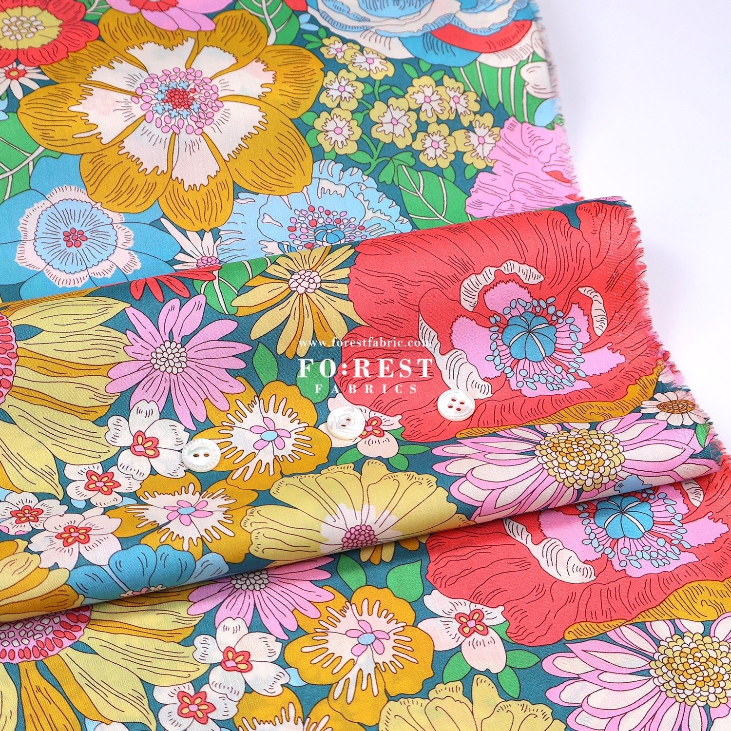 Liberty of London (Tana Lawn™ Cotton Fabric) - Summers in the sun - FO:REST Fabric 布恩堂Liberty fabrictana lawnjapanese fabricykk zipper
