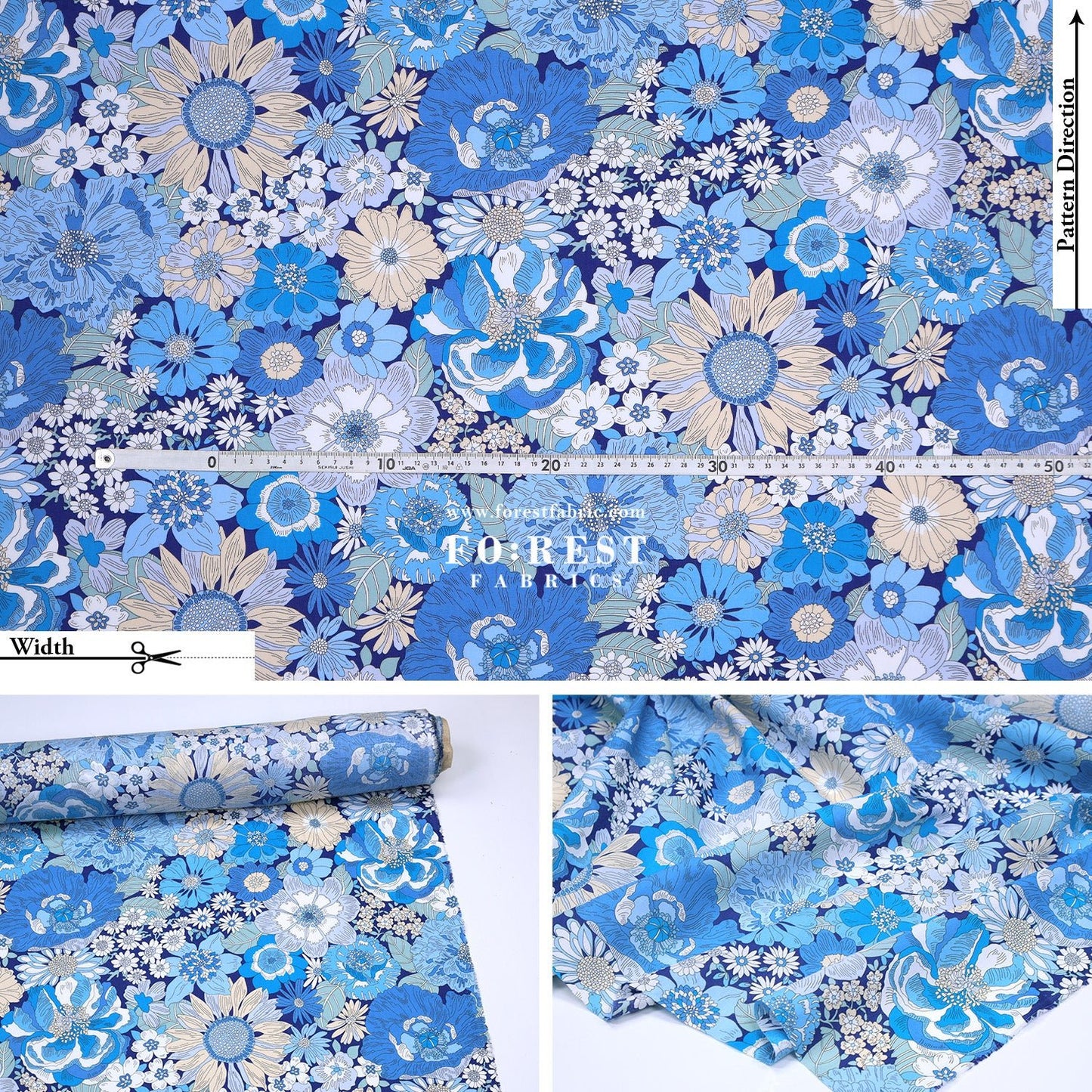 Liberty of London (Tana Lawn™ Cotton Fabric) - Summers in the sun - FO:REST Fabric 布恩堂Liberty fabrictana lawnjapanese fabricykk zipper