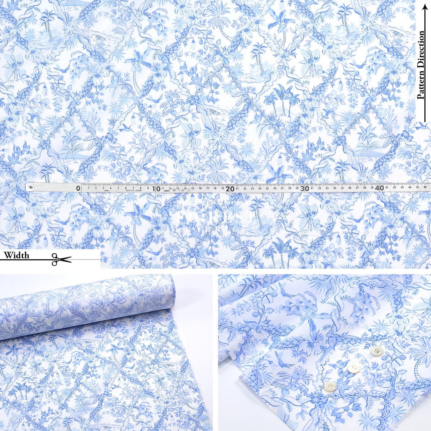 Liberty of London (Tana Lawn™ Cotton Fabric) - Tropical Toile - FO:REST Fabric 布恩堂Liberty fabrictana lawnjapanese fabricykk zipper