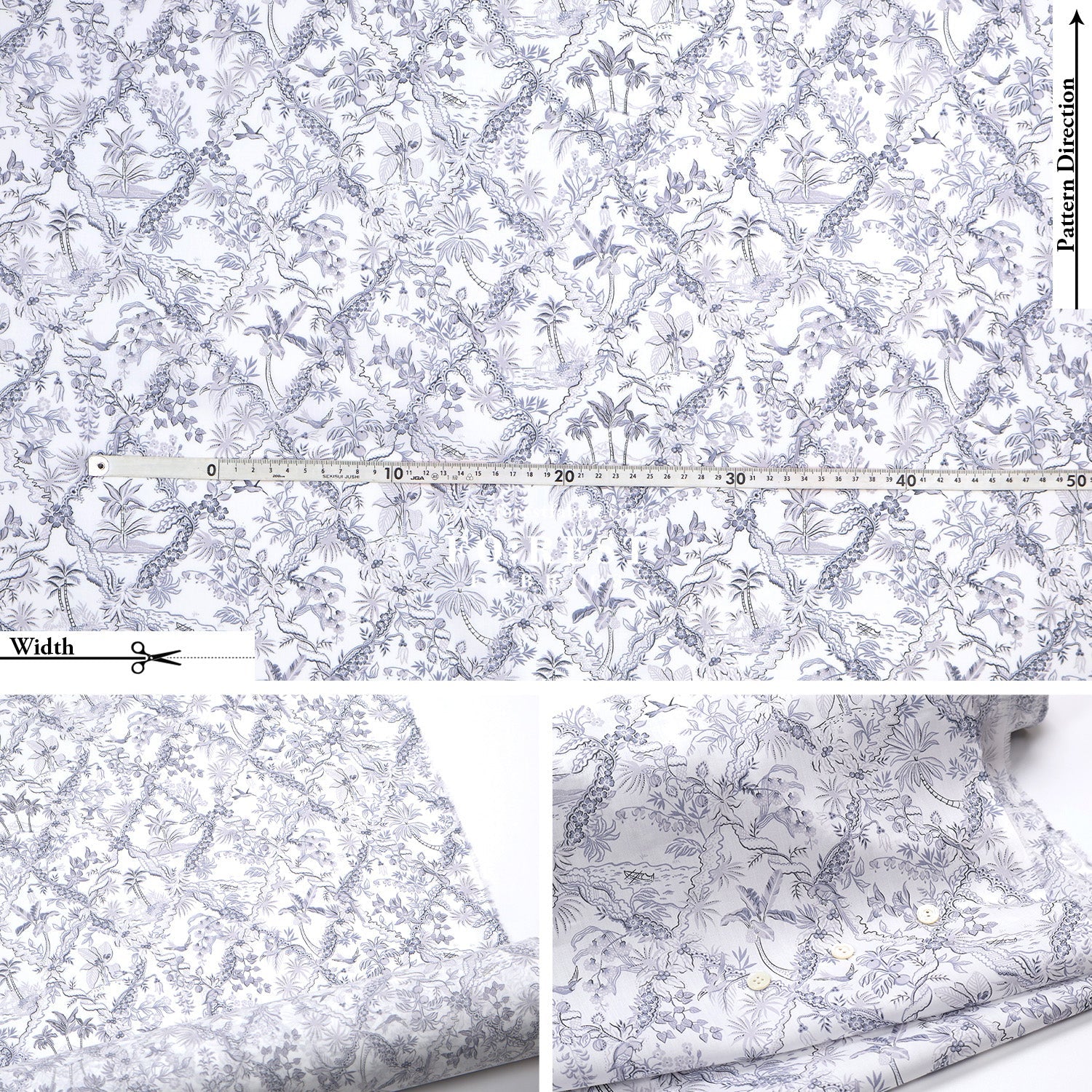 Liberty of London (Tana Lawn™ Cotton Fabric) - Tropical Toile - FO:REST Fabric 布恩堂Liberty fabrictana lawnjapanese fabricykk zipper