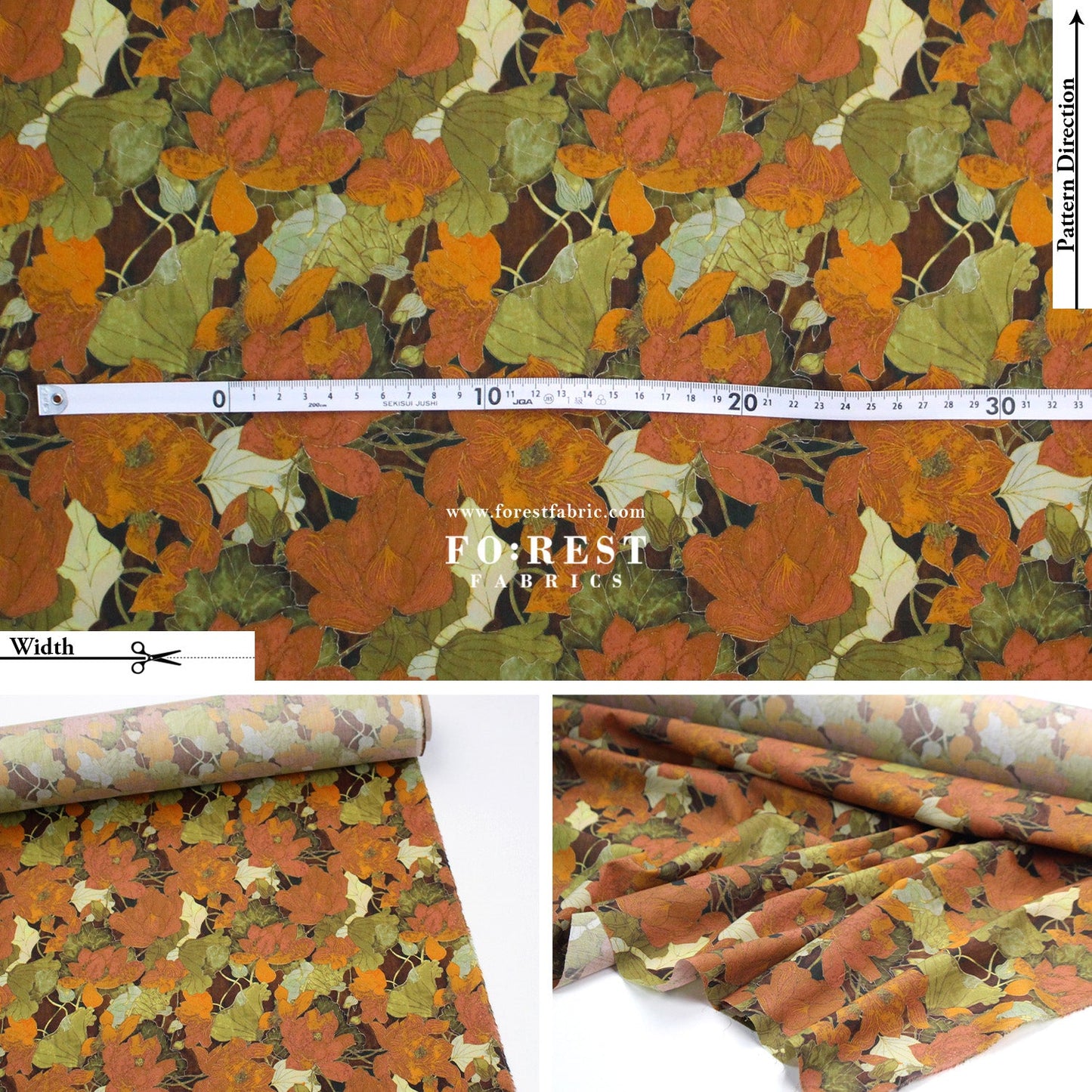 Liberty of London (Tana Lawn™ Cotton Fabric) - Waterlily Garden - FO:REST Fabric 布恩堂Liberty fabrictana lawnjapanese fabricykk zipper