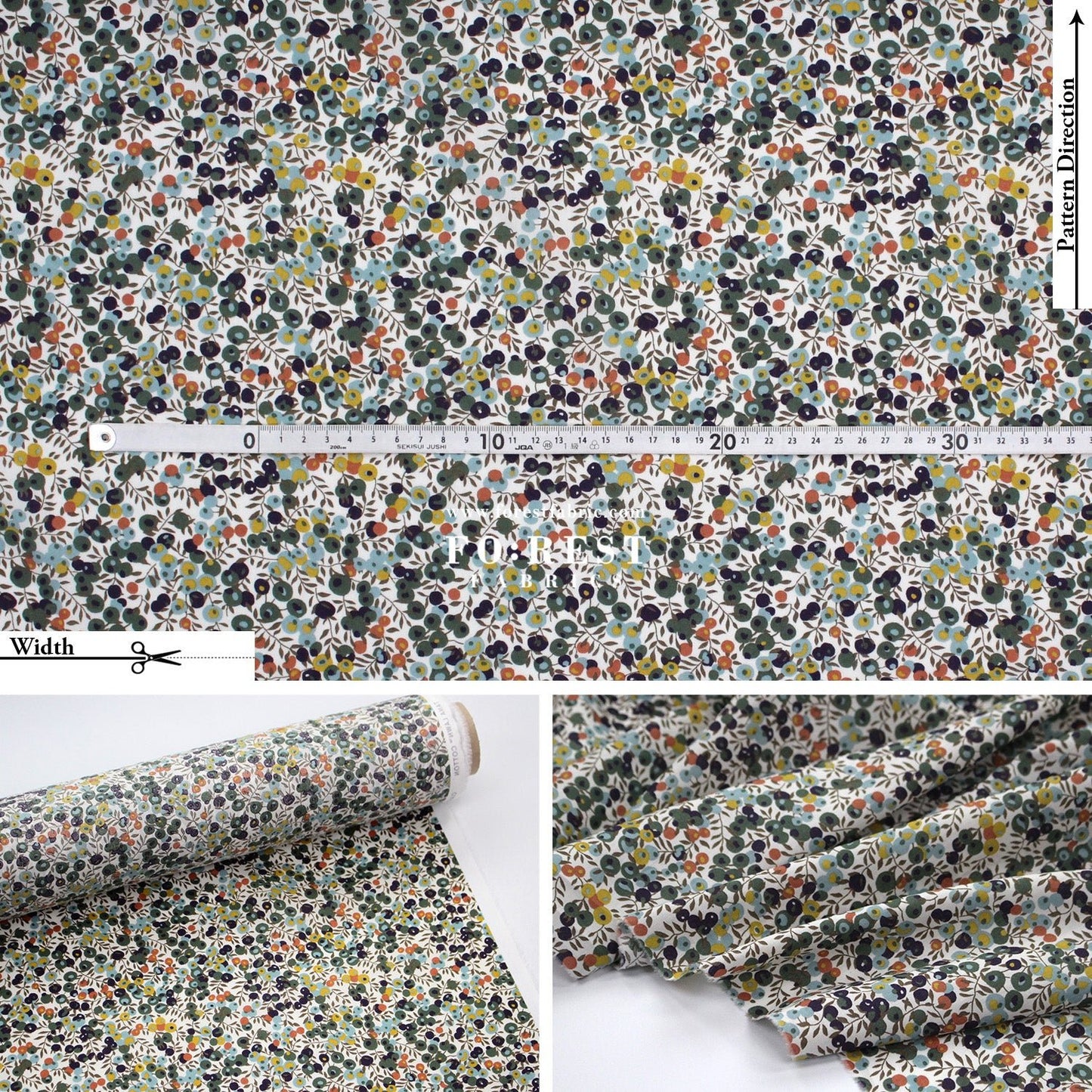 Liberty of London (Tana Lawn™ Cotton Fabric) - Wiltshire - FO:REST Fabric 布恩堂Liberty fabrictana lawnjapanese fabricykk zipper