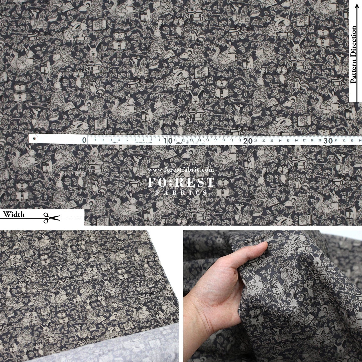 Liberty of London (Tana Lawn™ Cotton Fabric) - Woodland Library - FO:REST Fabric 布恩堂Liberty fabrictana lawnjapanese fabricykk zipper
