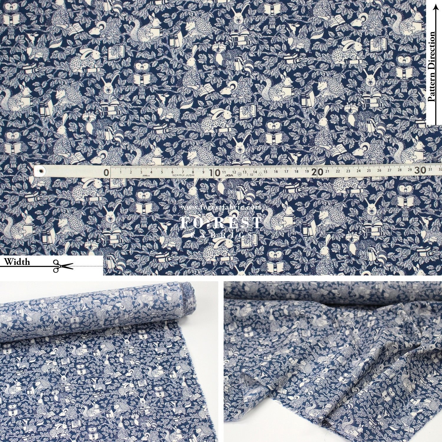 Liberty of London (Tana Lawn™ Cotton Fabric) - Woodland Library - FO:REST Fabric 布恩堂Liberty fabrictana lawnjapanese fabricykk zipper